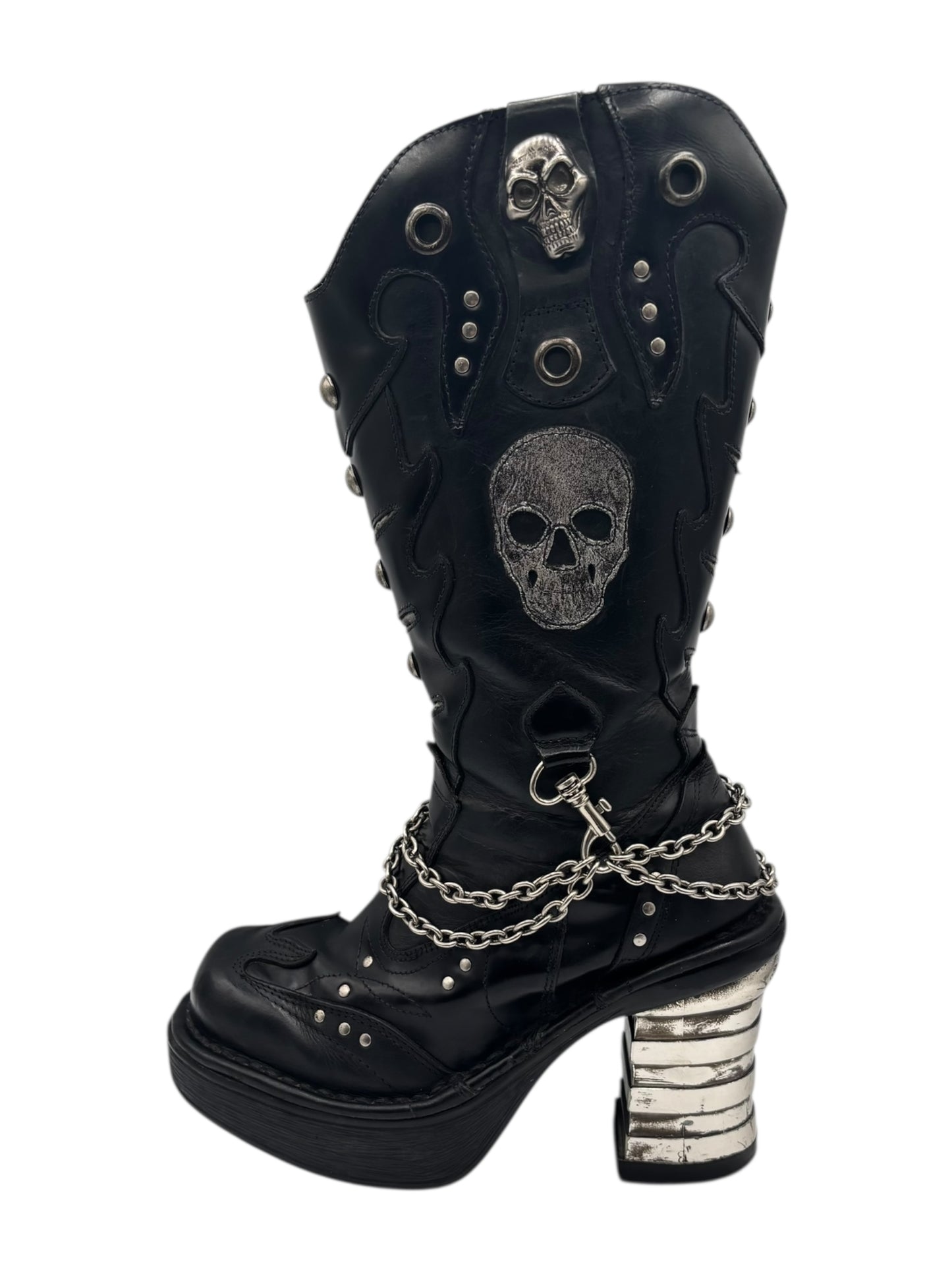 Vintage New Rock goth leather platform boots size 39