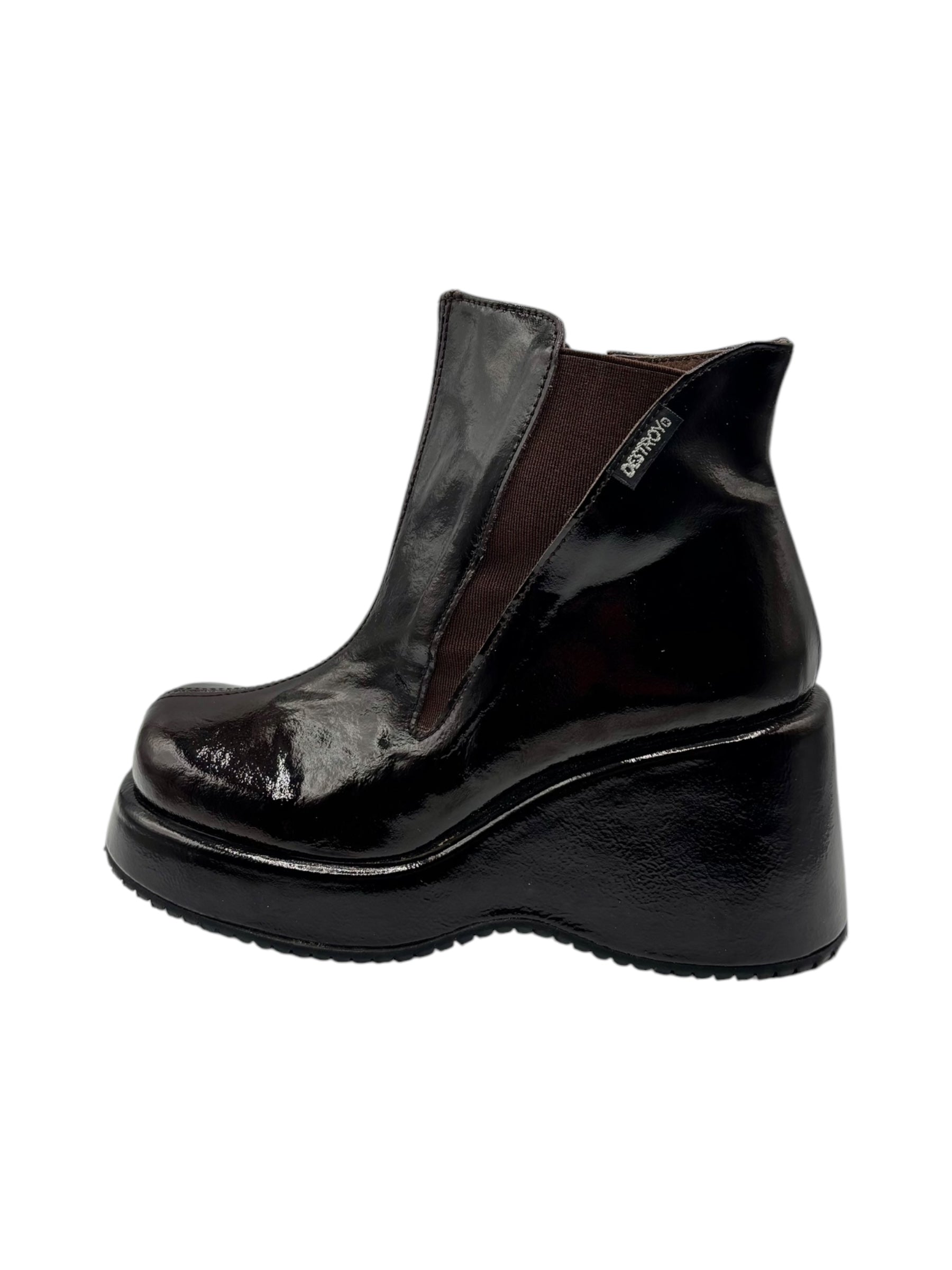 Vintage Destroy patent leather platform boots size 37