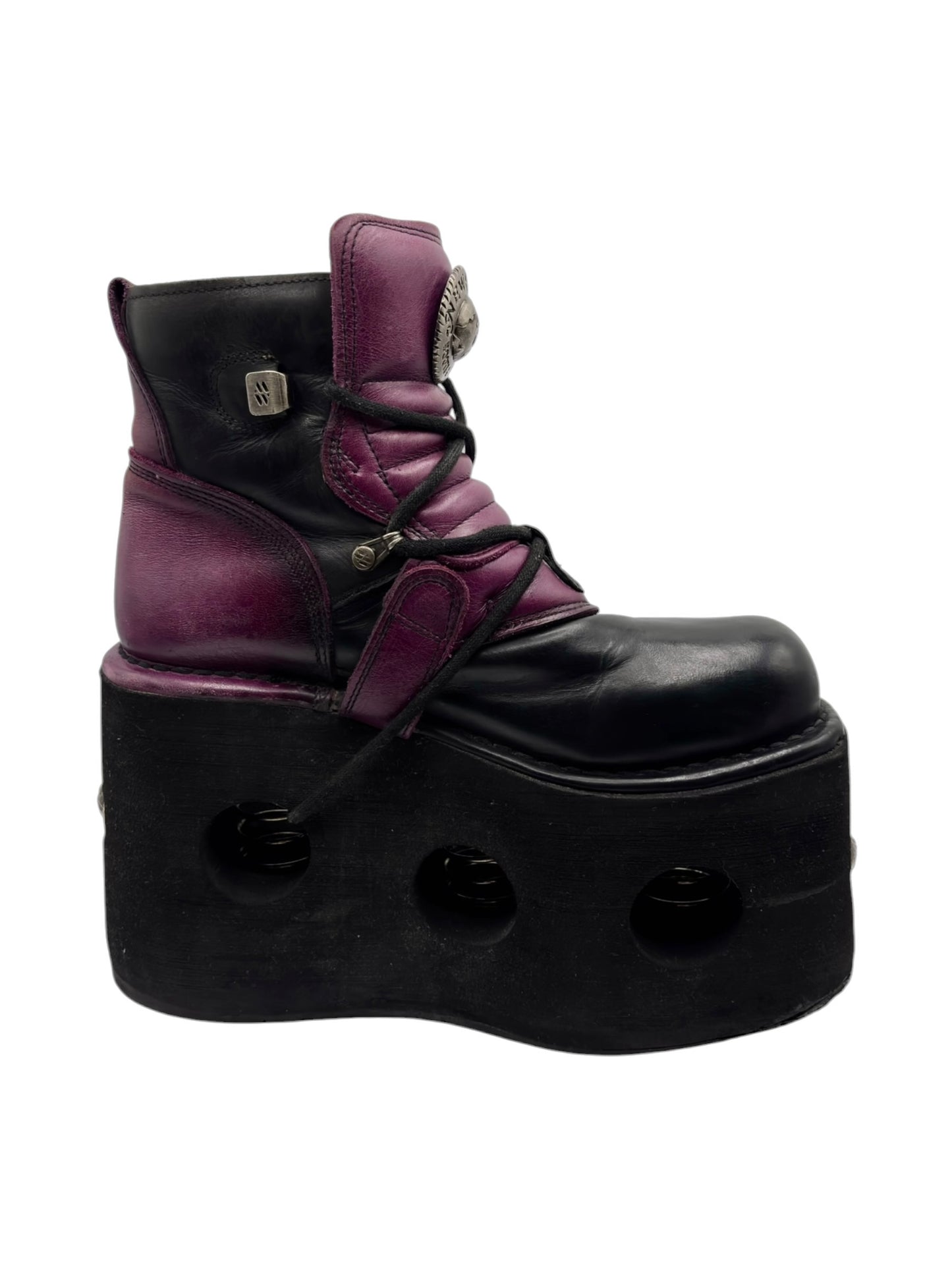 Vintage New Rock purple jupiter leather platform boots