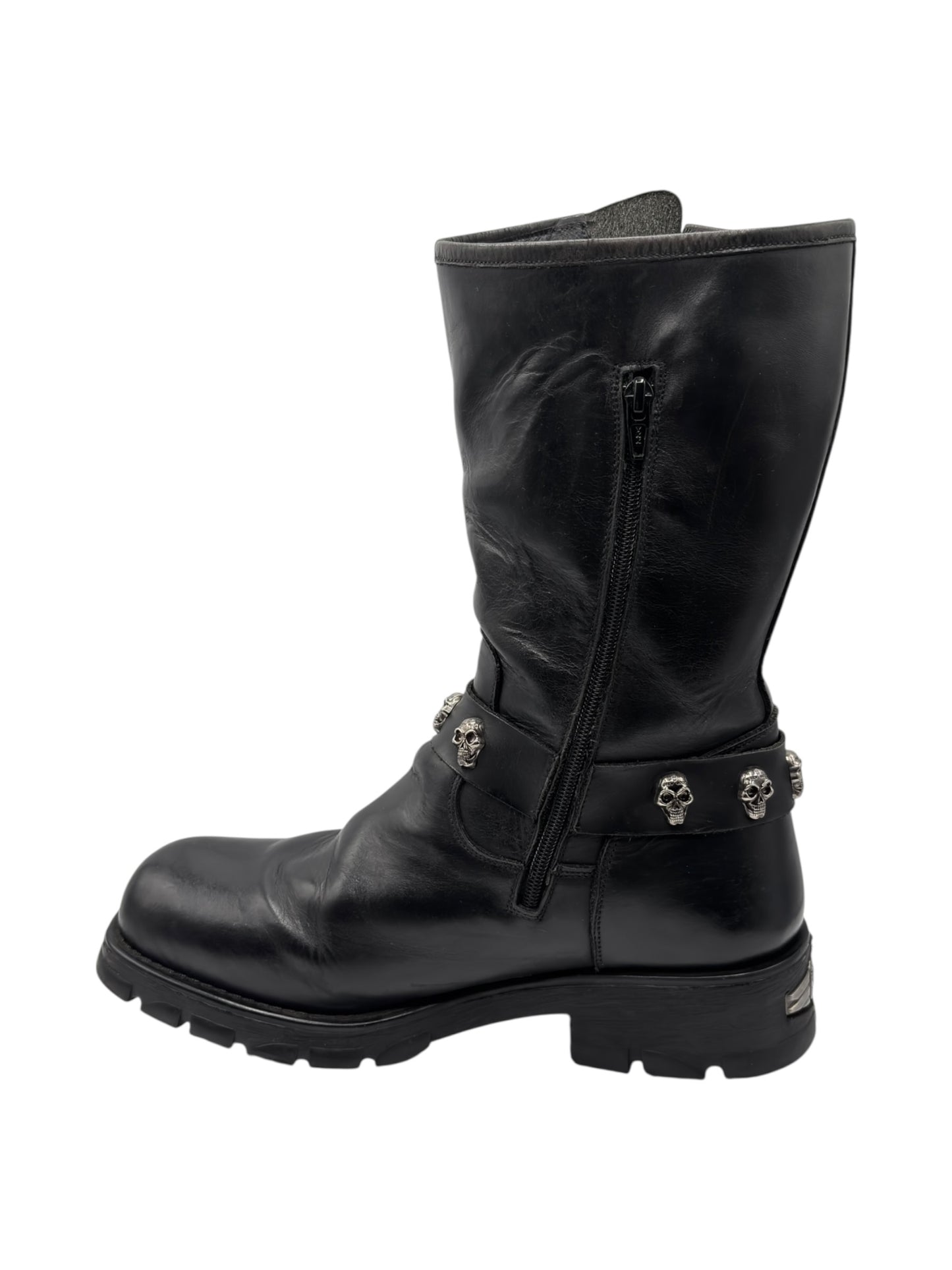 Vintage New Rock leather biker boots size 43