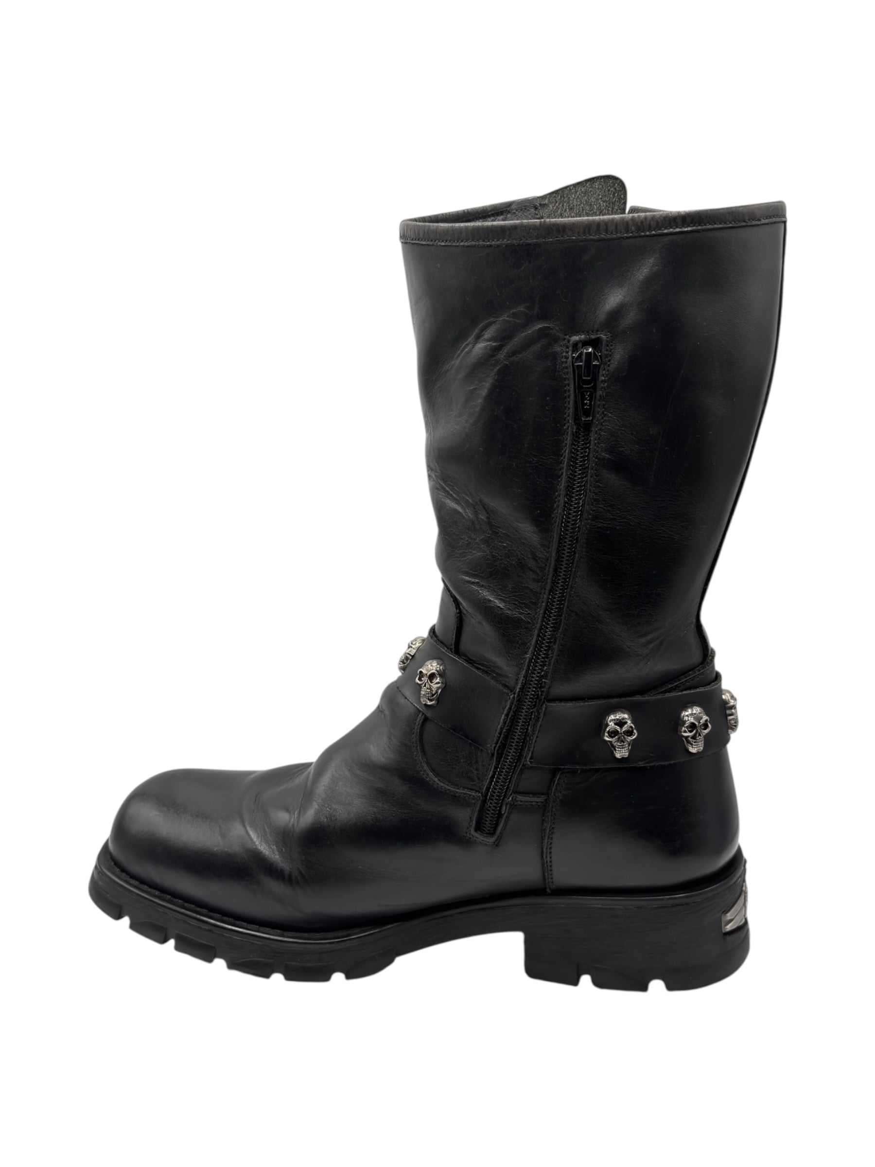 Vintage New Rock leather biker boots size 43