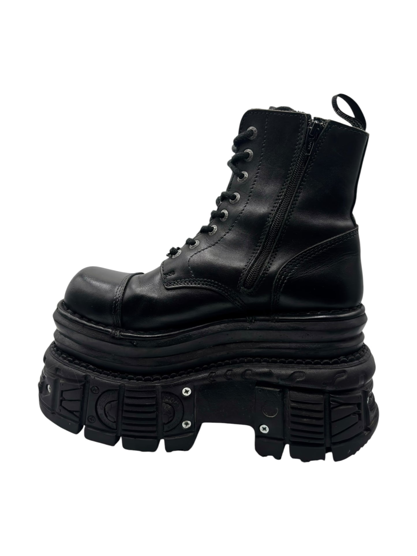 New Rock mega platform techno leather boots