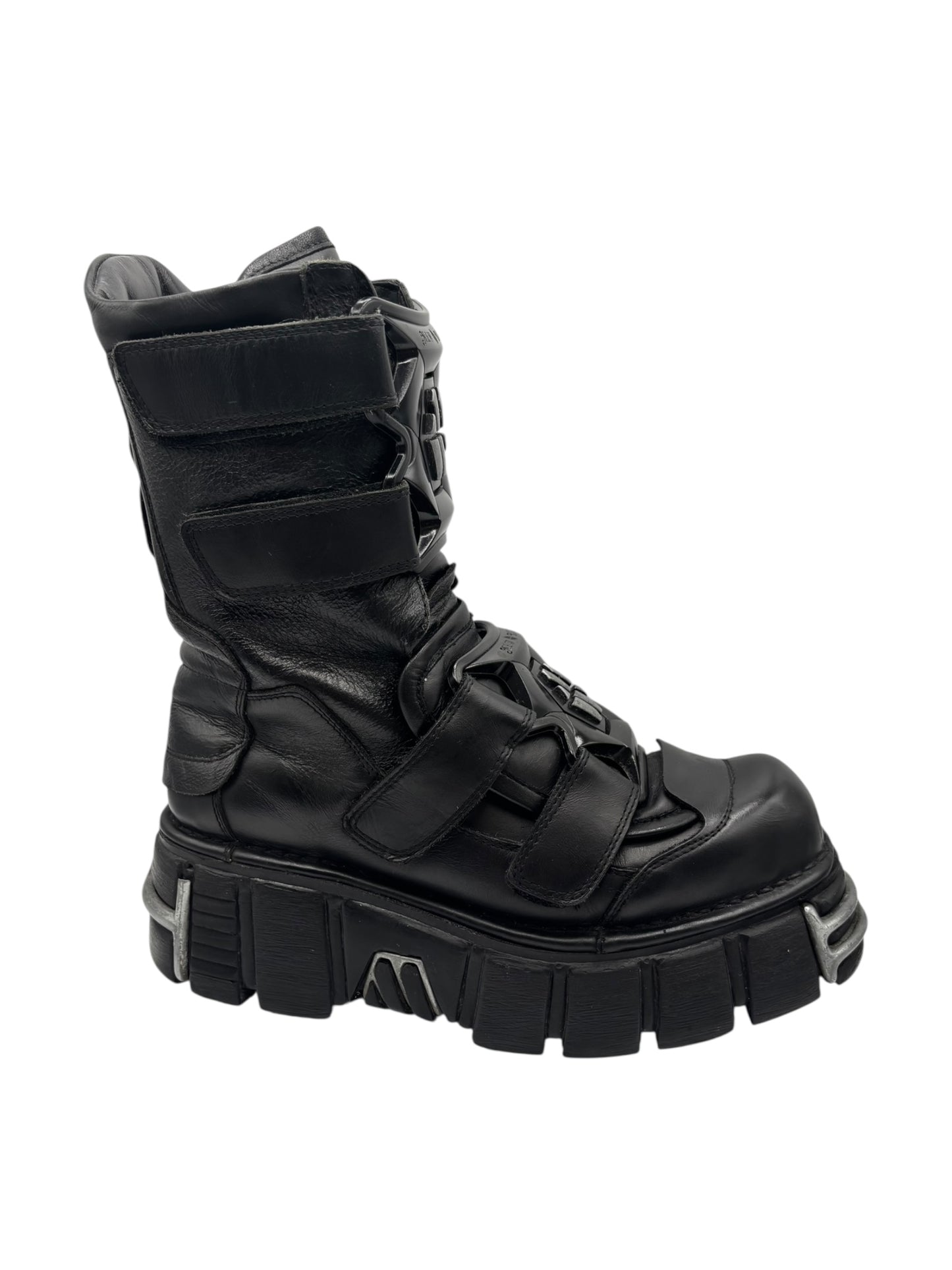 Vintage New Rock gamer leather platform boots size 41