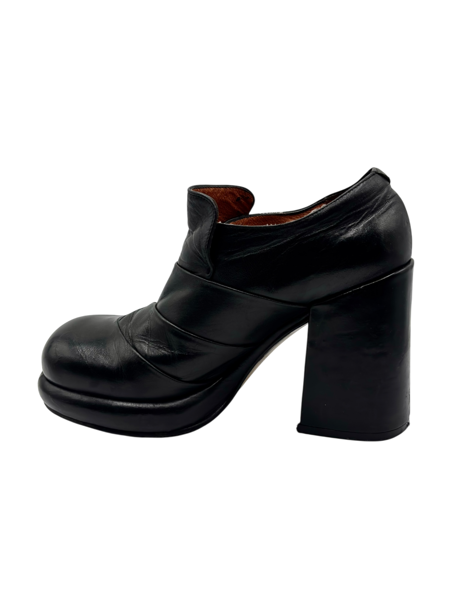 Vintage El Dantes block platform leather heels size 41