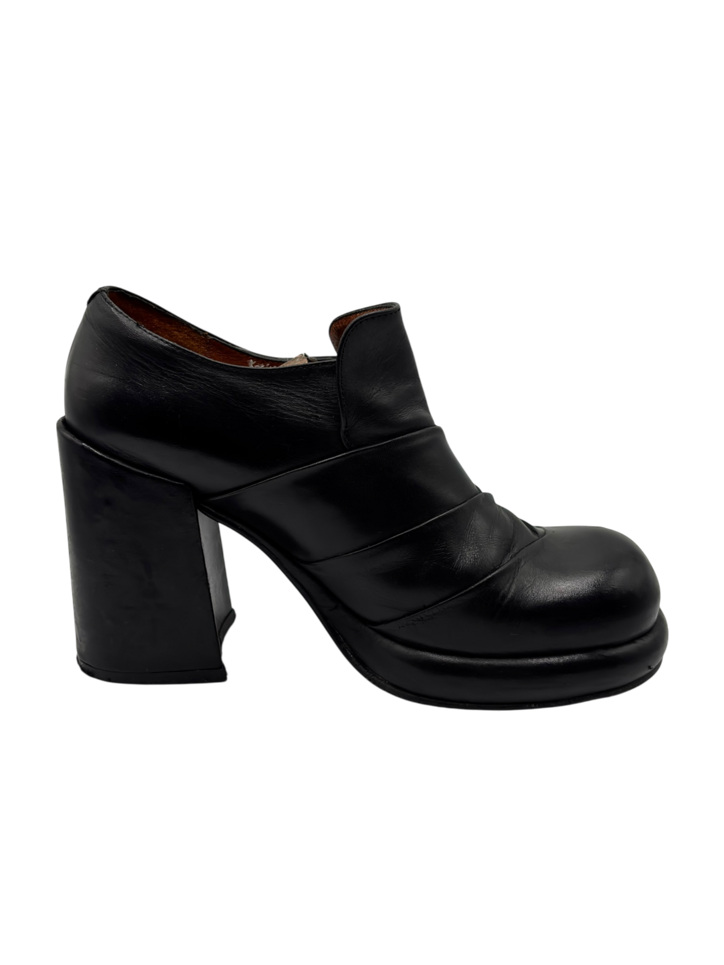 Vintage El Dantes block platform leather heels size 41