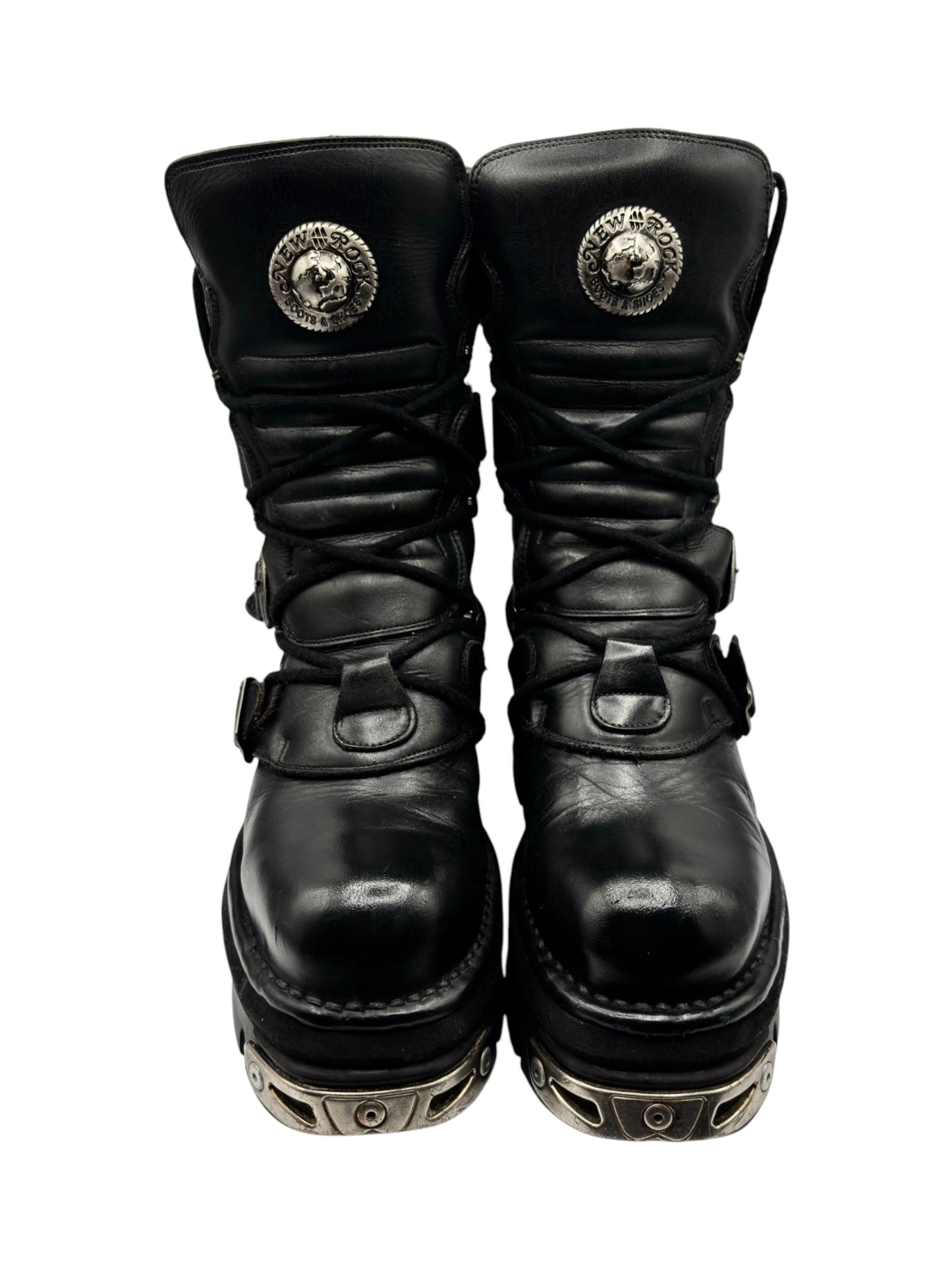 Vintage New Rock mid-calf reactor leather boots