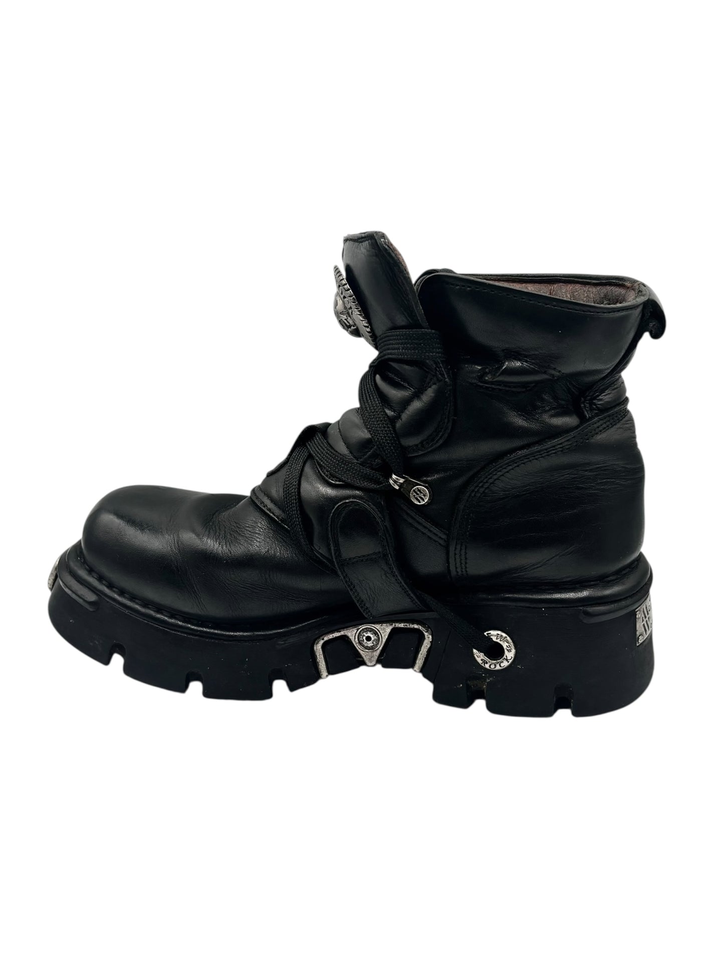 Vintage New Rock leather buckle boots size 41