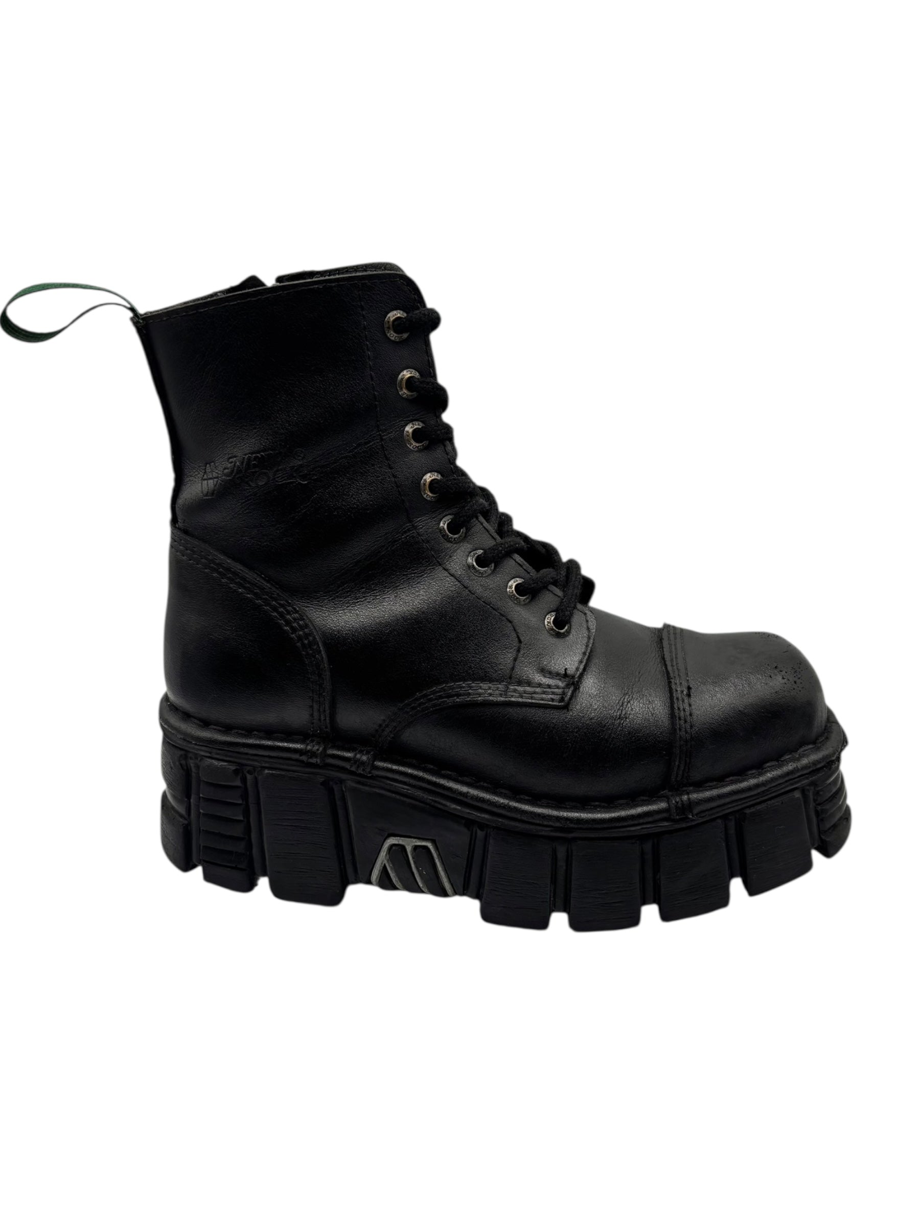 New Rock mili lace-up leather platform boots size 39