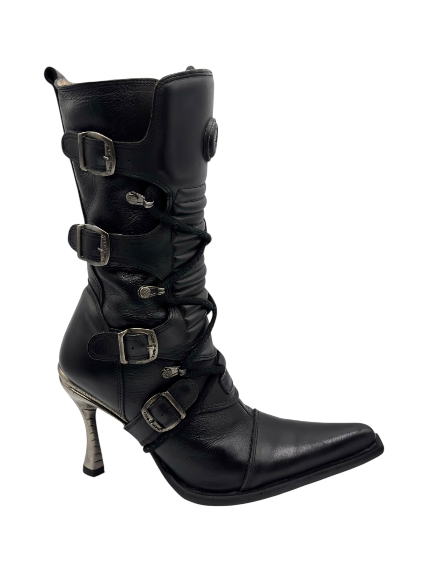 Vintage New Rock biker heels size 38
