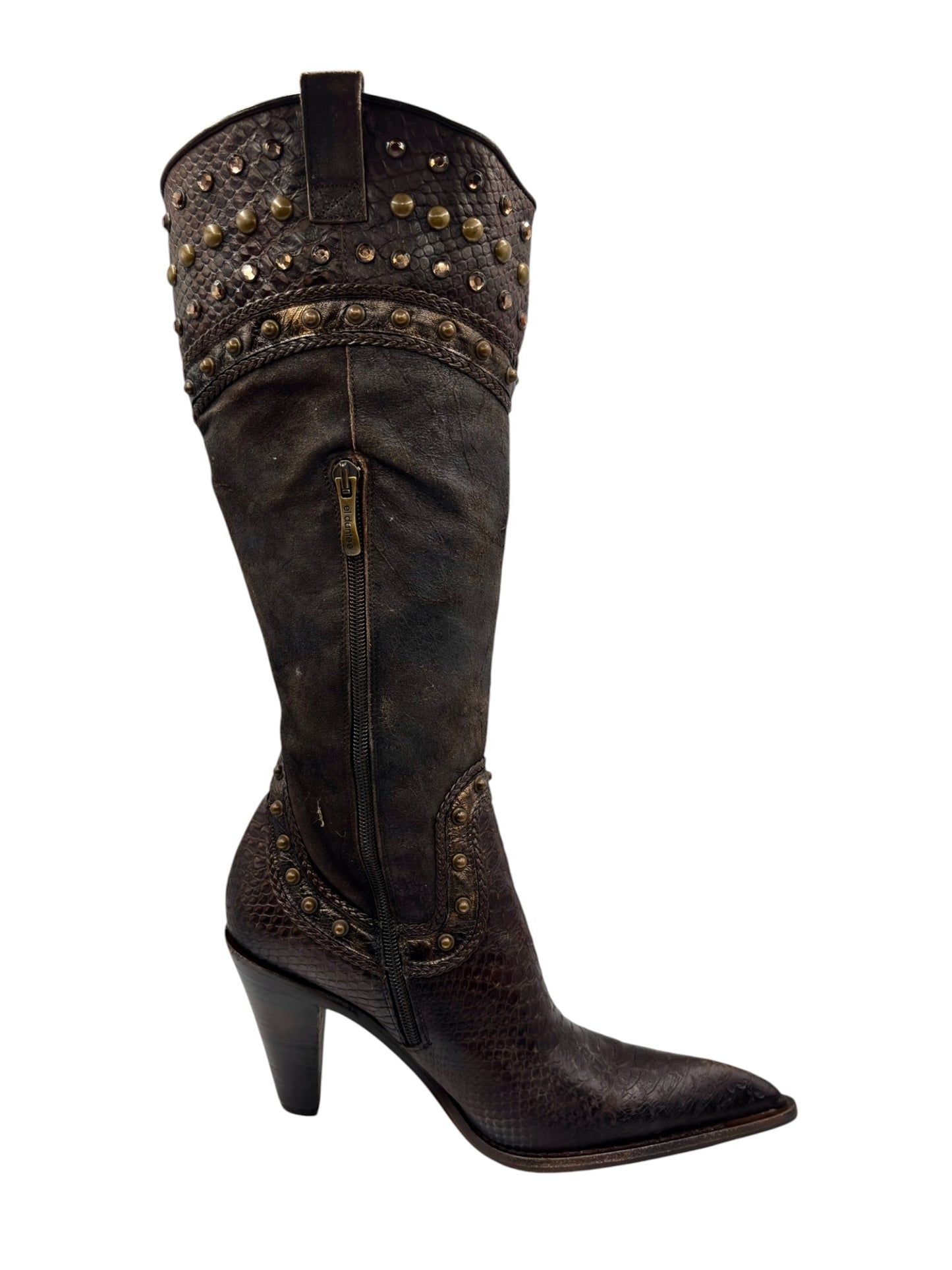 Beautiful vintage El Dantes knee high pointy gem boots