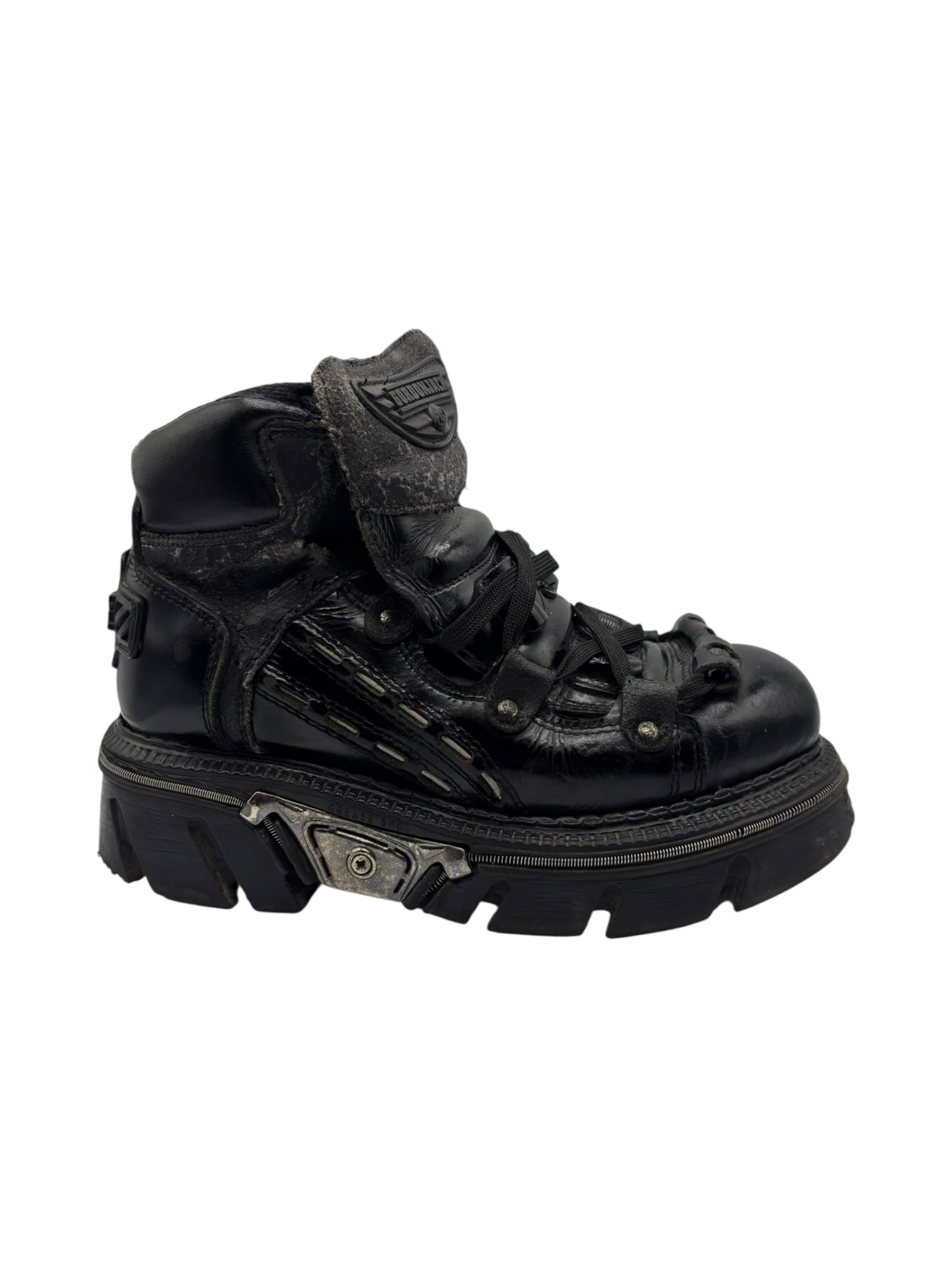 Vintage Gordon Jack black leather platform boots