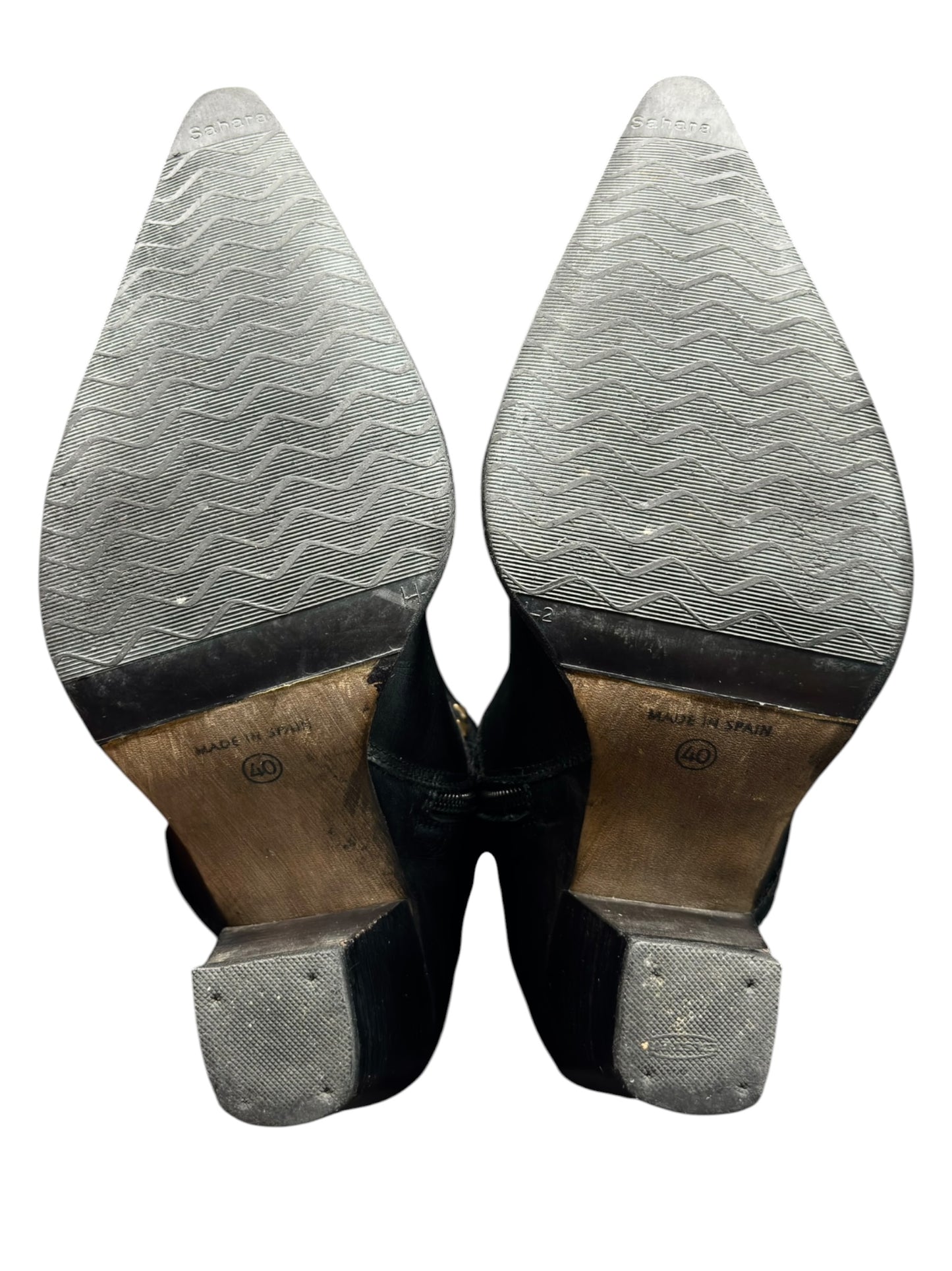 Vintage Destroy knee high pointy leather boots