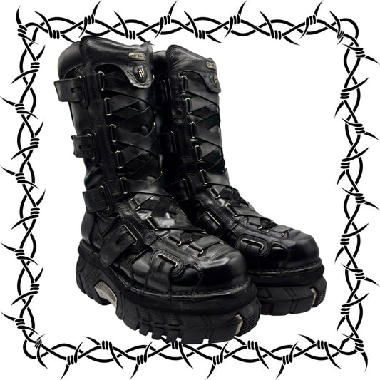RARE vintage New Rock trailer mid-calf platform boots