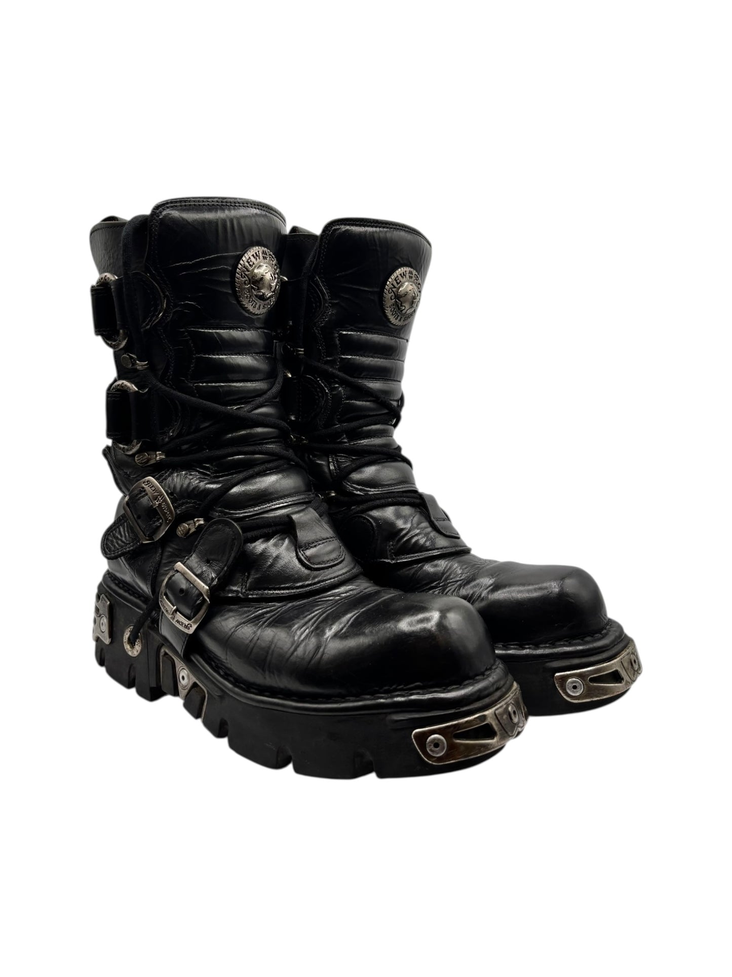 Vintage New Rock mid-calf leather reactor boots size 43