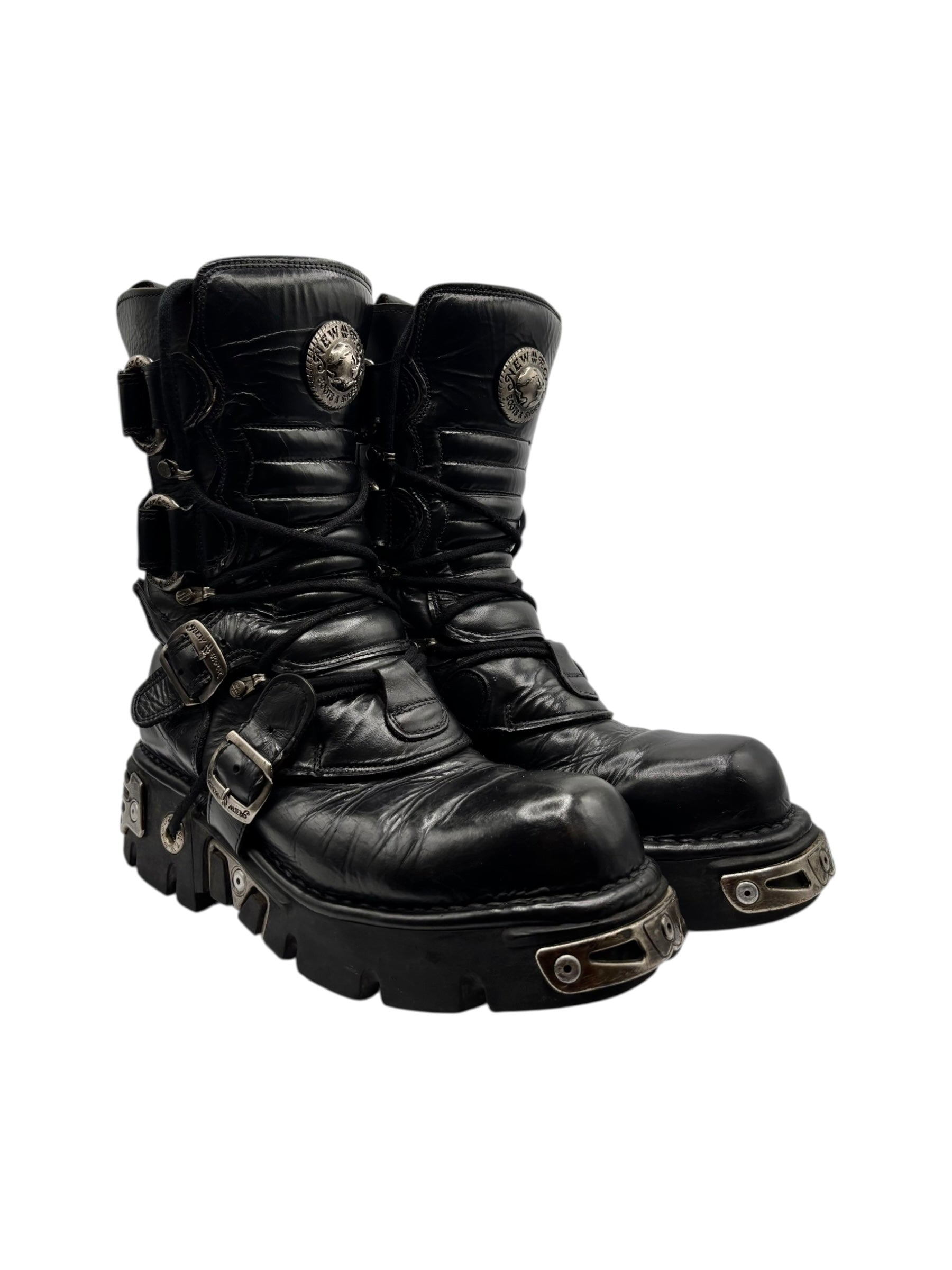 Vintage New Rock mid-calf leather reactor boots size 43
