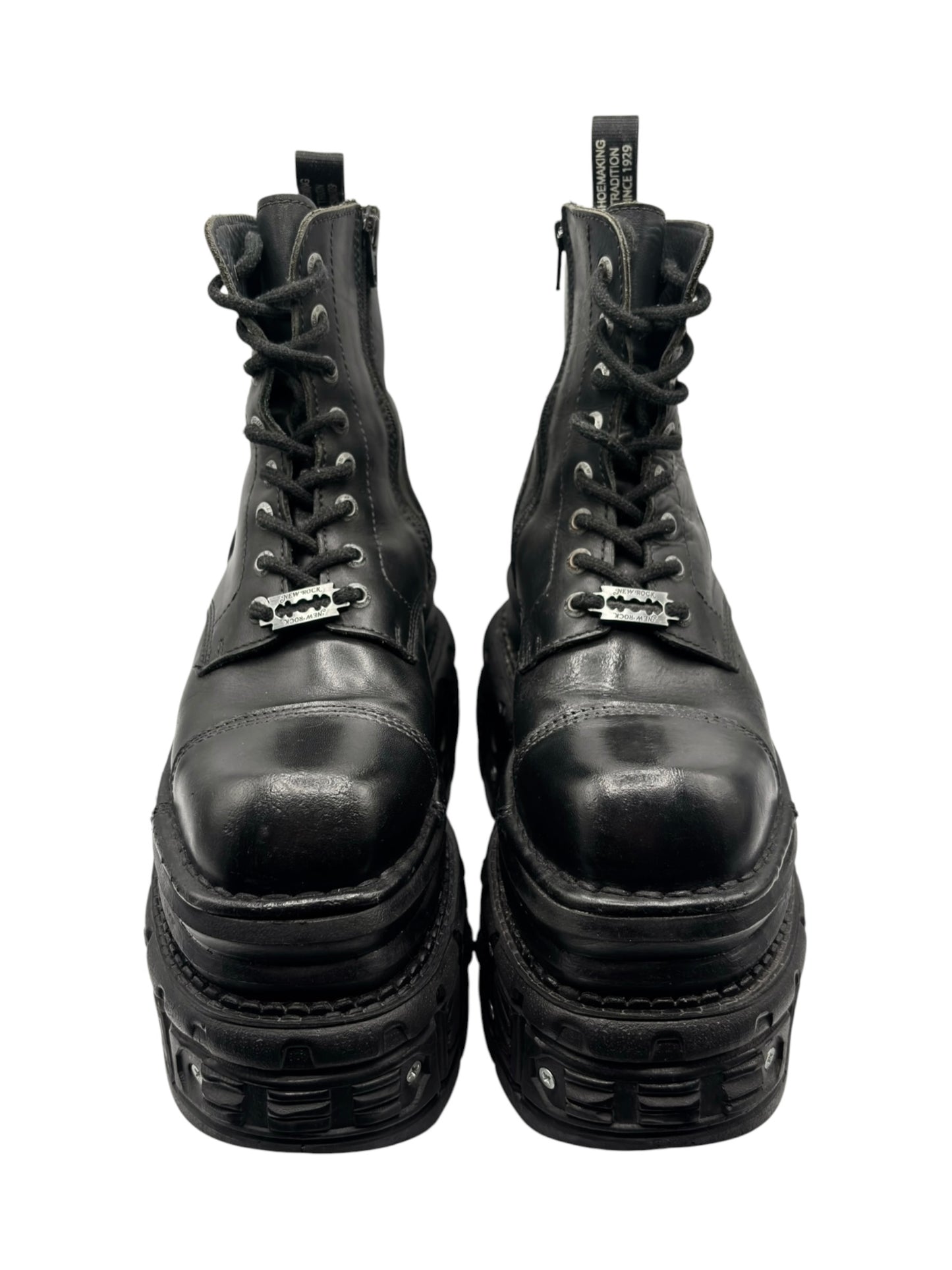 New Rock mega platform techno leather boots