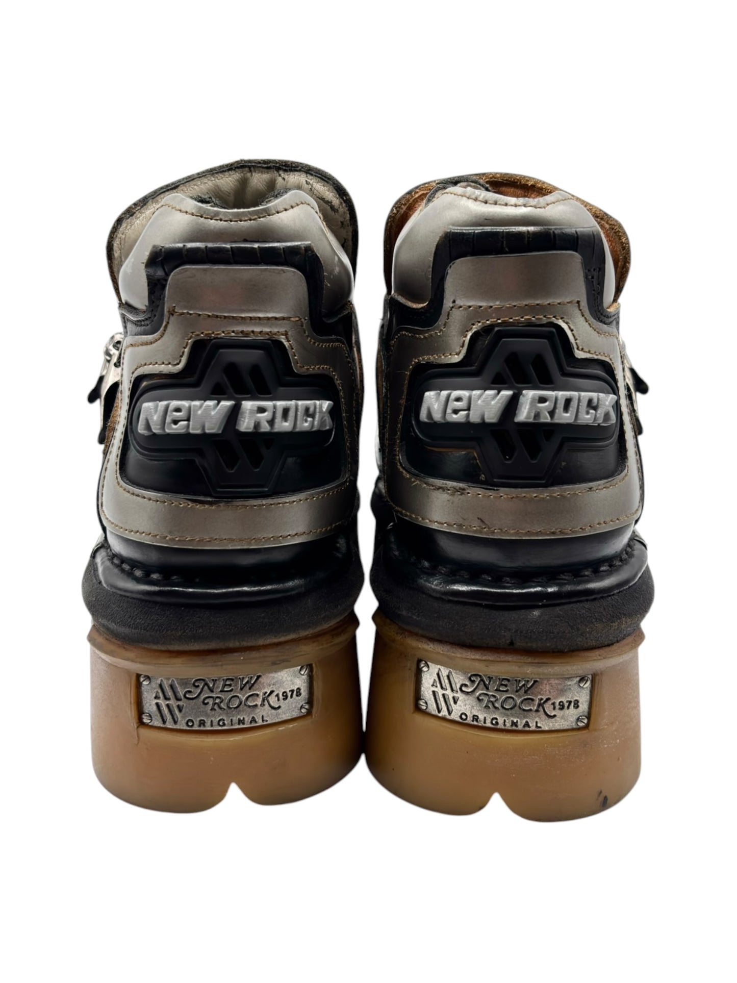 Vintage New Rock power strap platform boots
