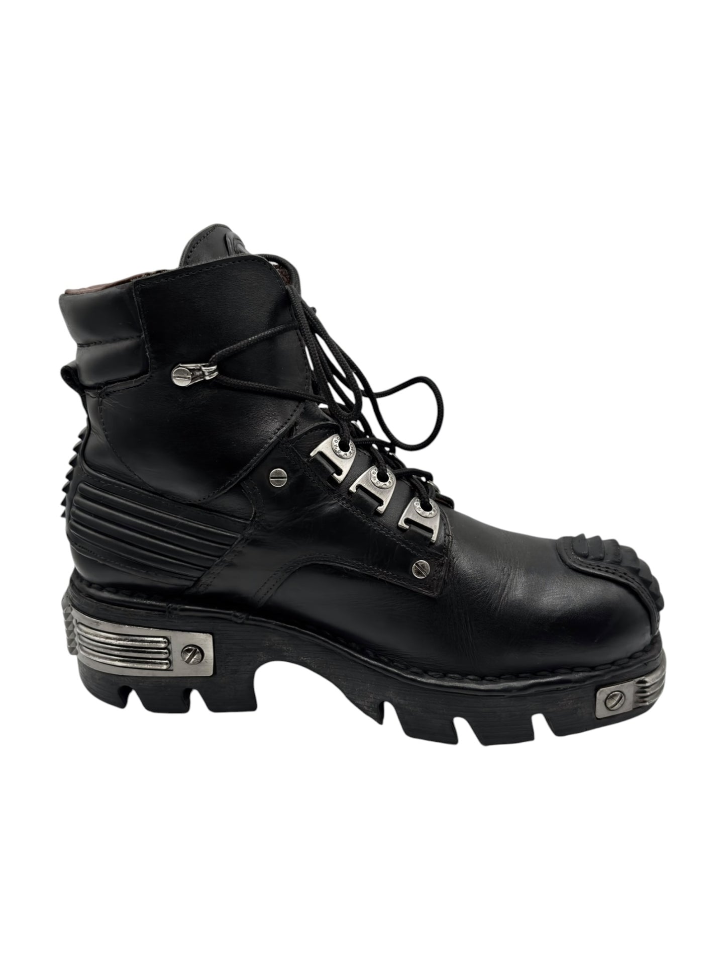 Vintage New Rock lace-up reactor leather platform boots