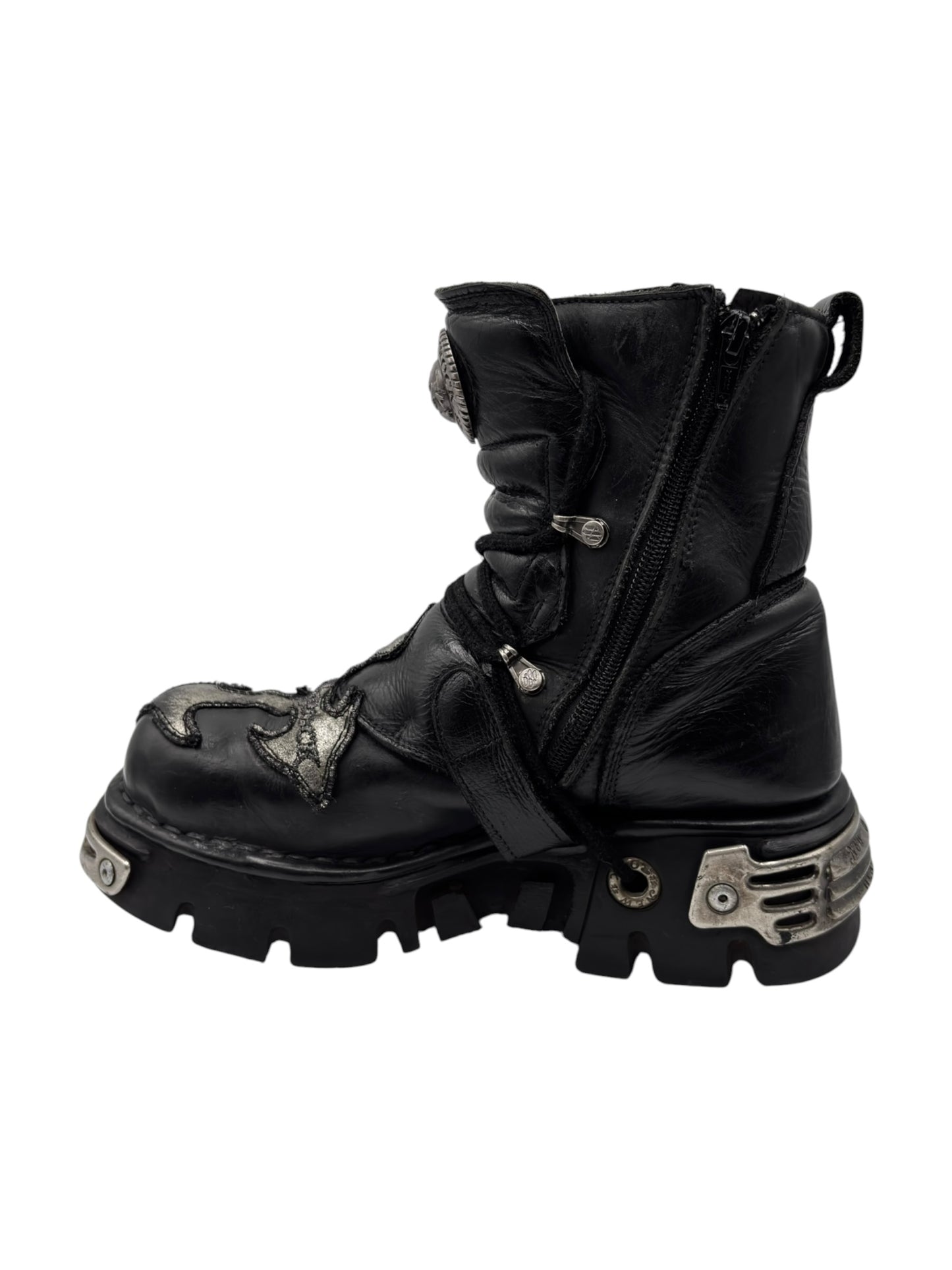 Vintage New Rock lace-up reactor leather platform boots