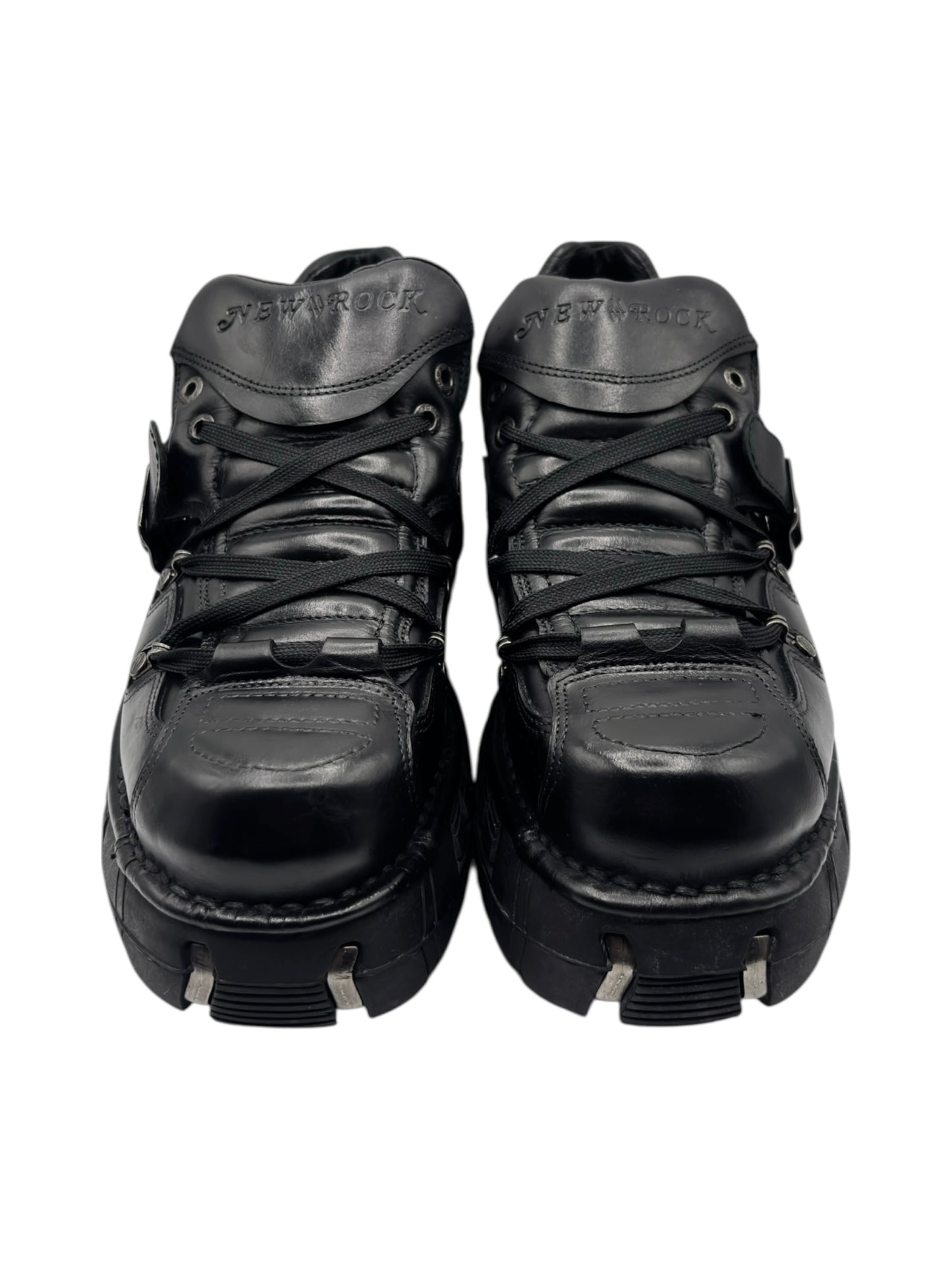 RARE vintage New Rock black trailer platform boots size 43