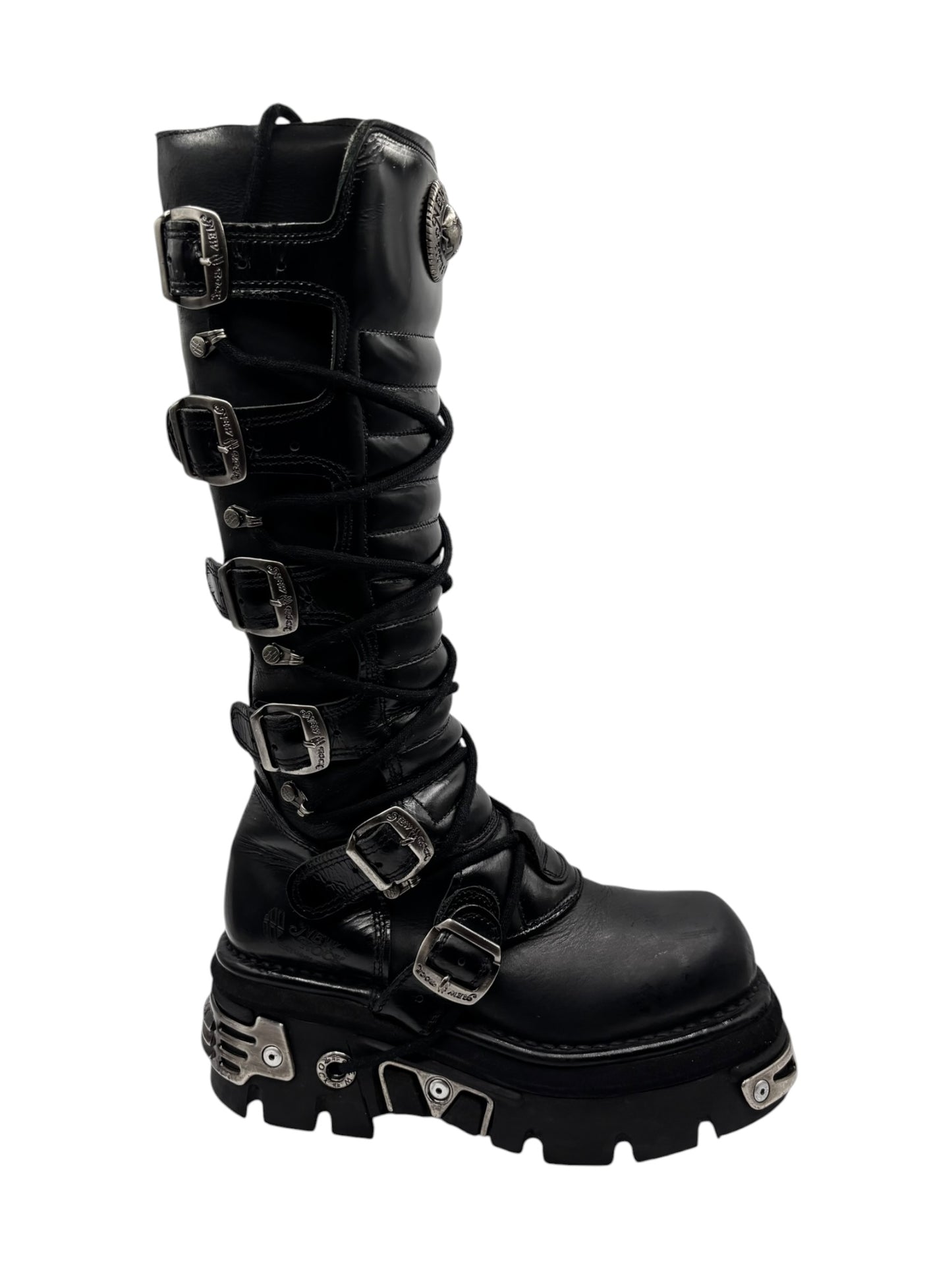 Vintage New Rock knee high reactor leather boots