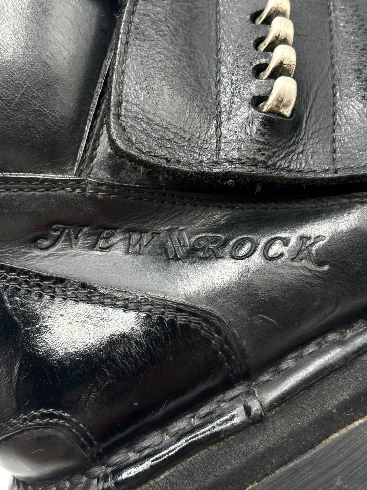 Vintage rare New Rock chunky leather platform boots size 42