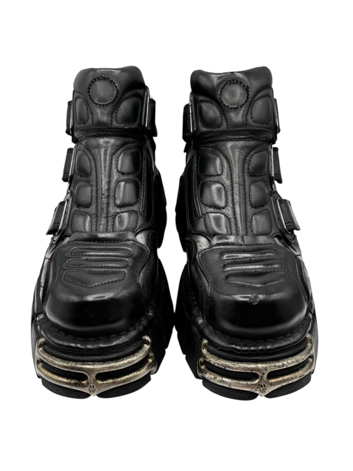 Vintage New Rock avant garde leather platform boots size 37
