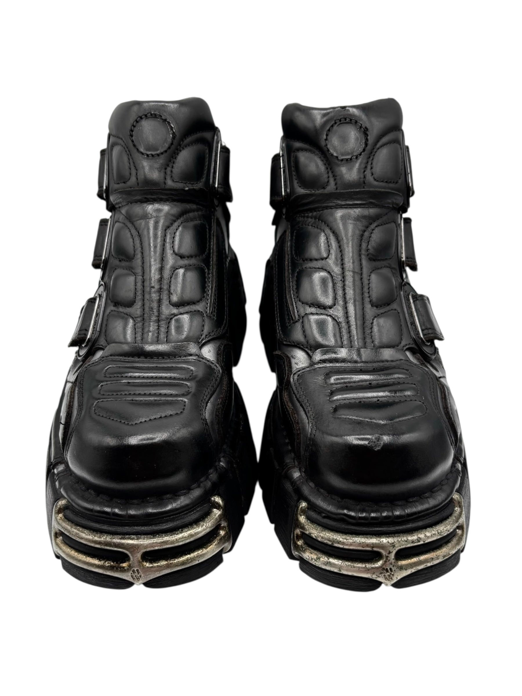Vintage New Rock avant garde leather platform boots size 37