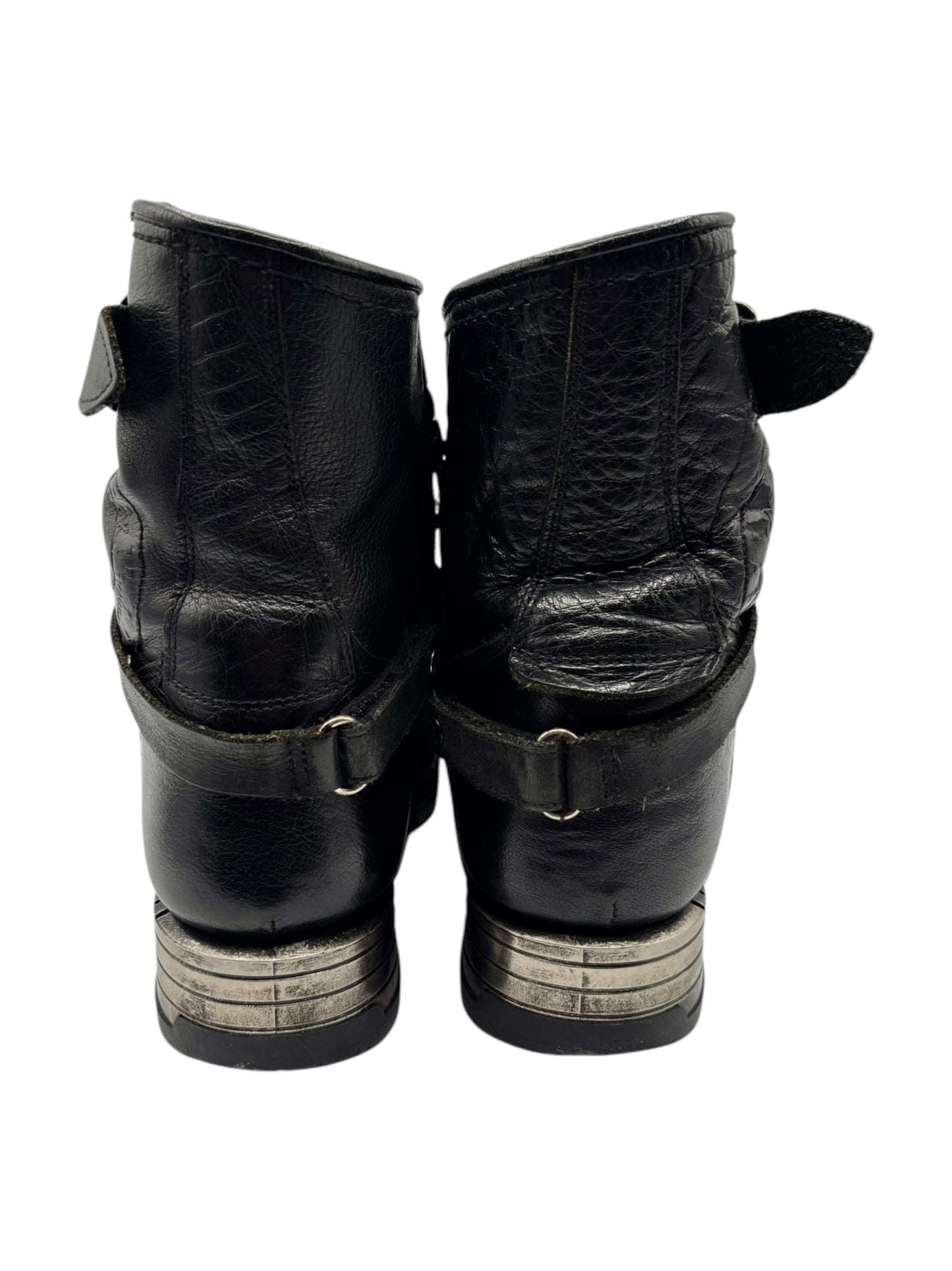 Vintage New Rock leather biker boots