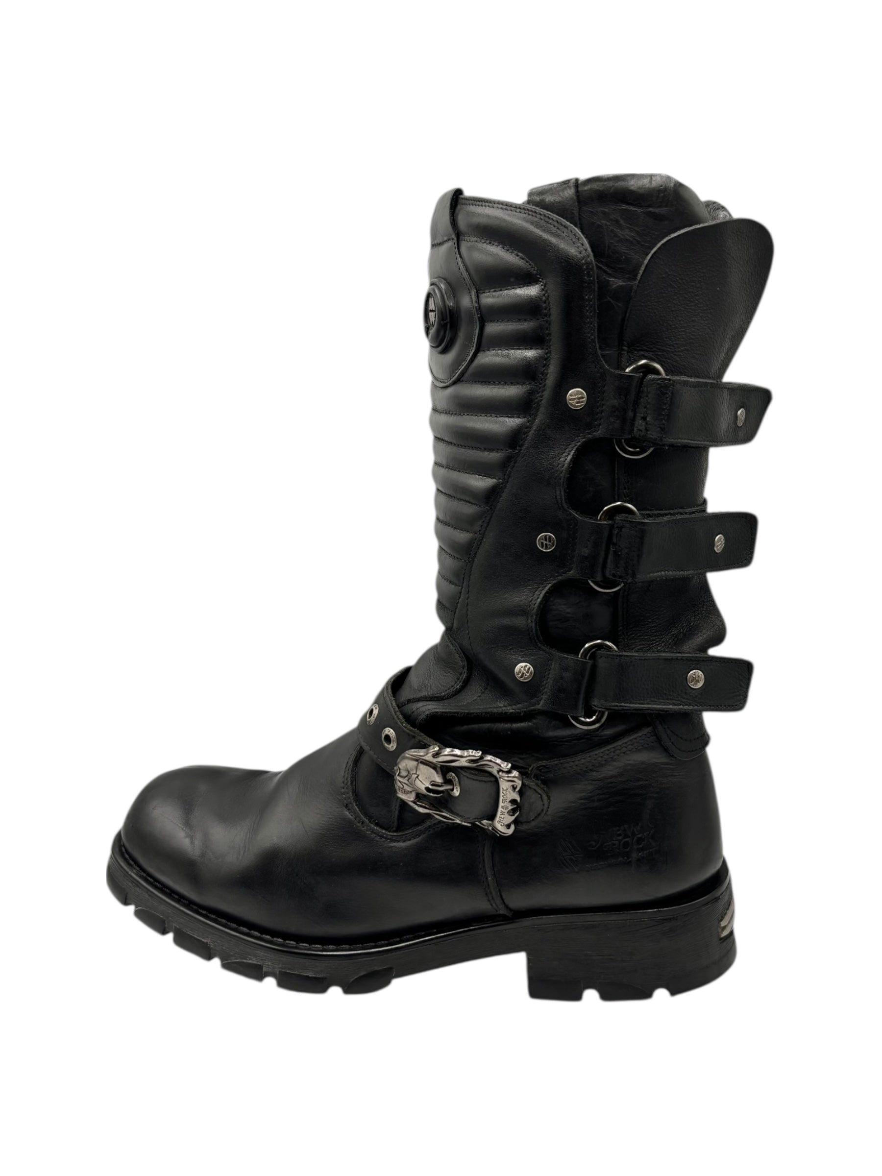 Vintage New Rock leather biker boots size 45