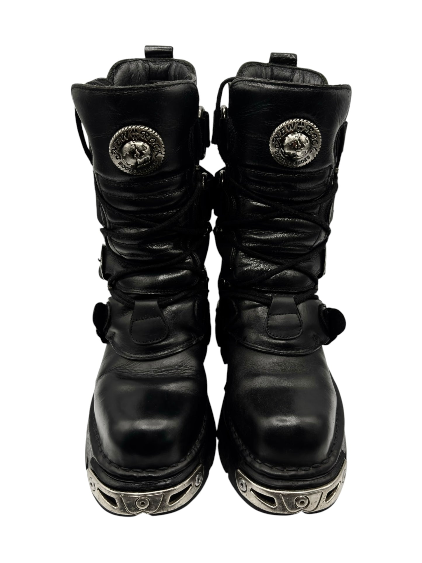 Vintage New Rock reactor mid-calf leather boots
