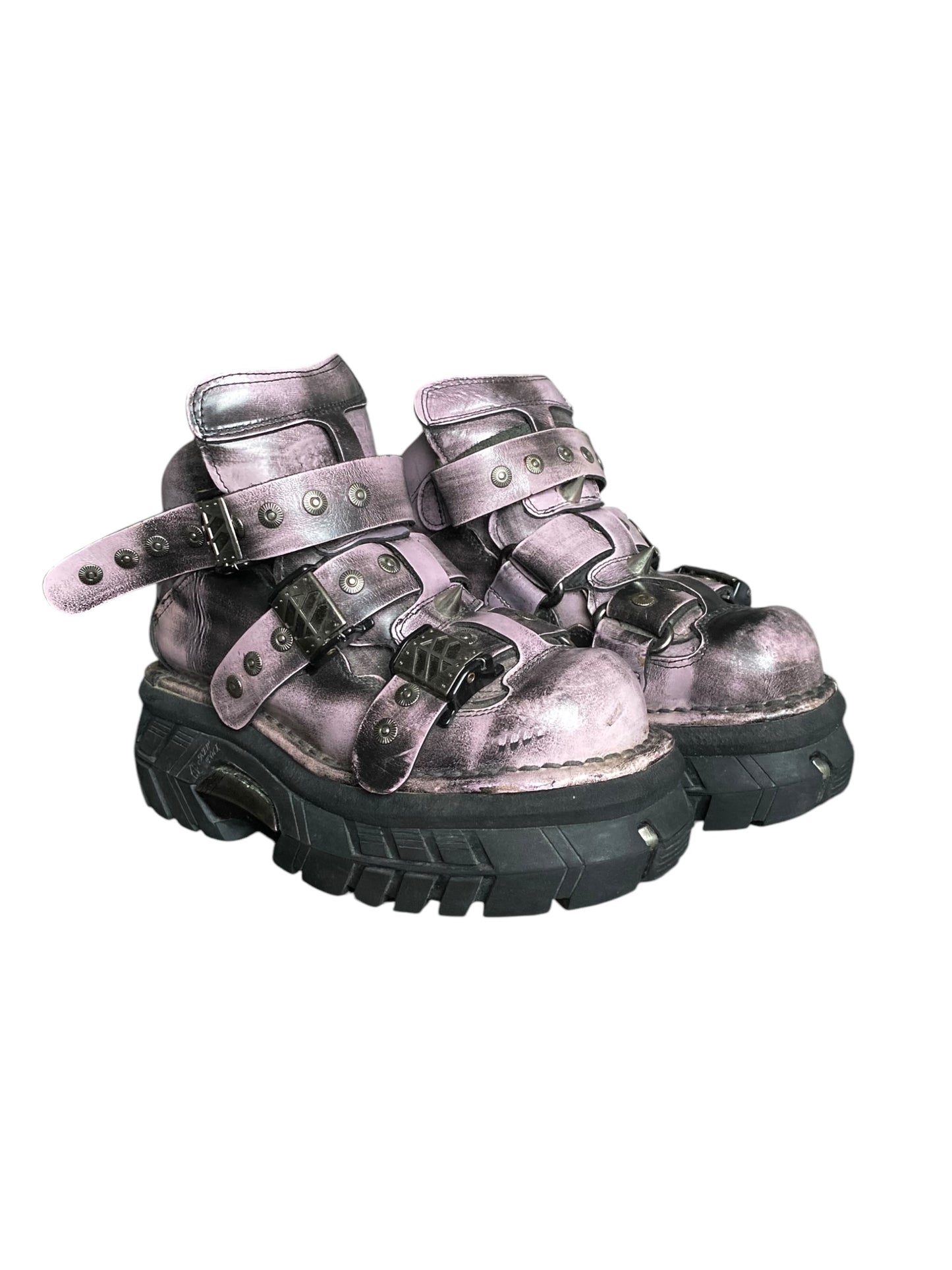 Vintage New Rock pink platform boots size 39