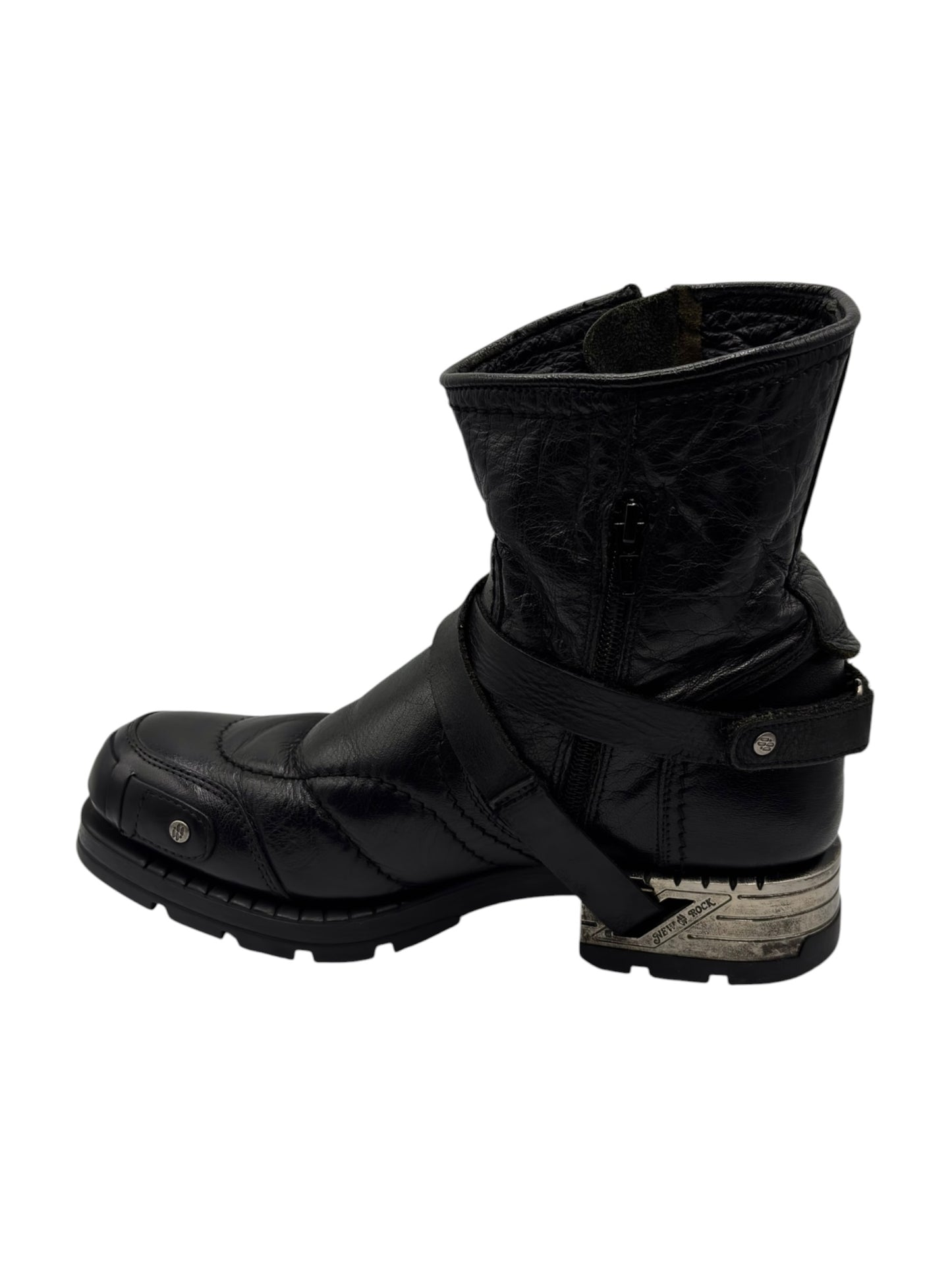 Vintage New Rock leather biker boots