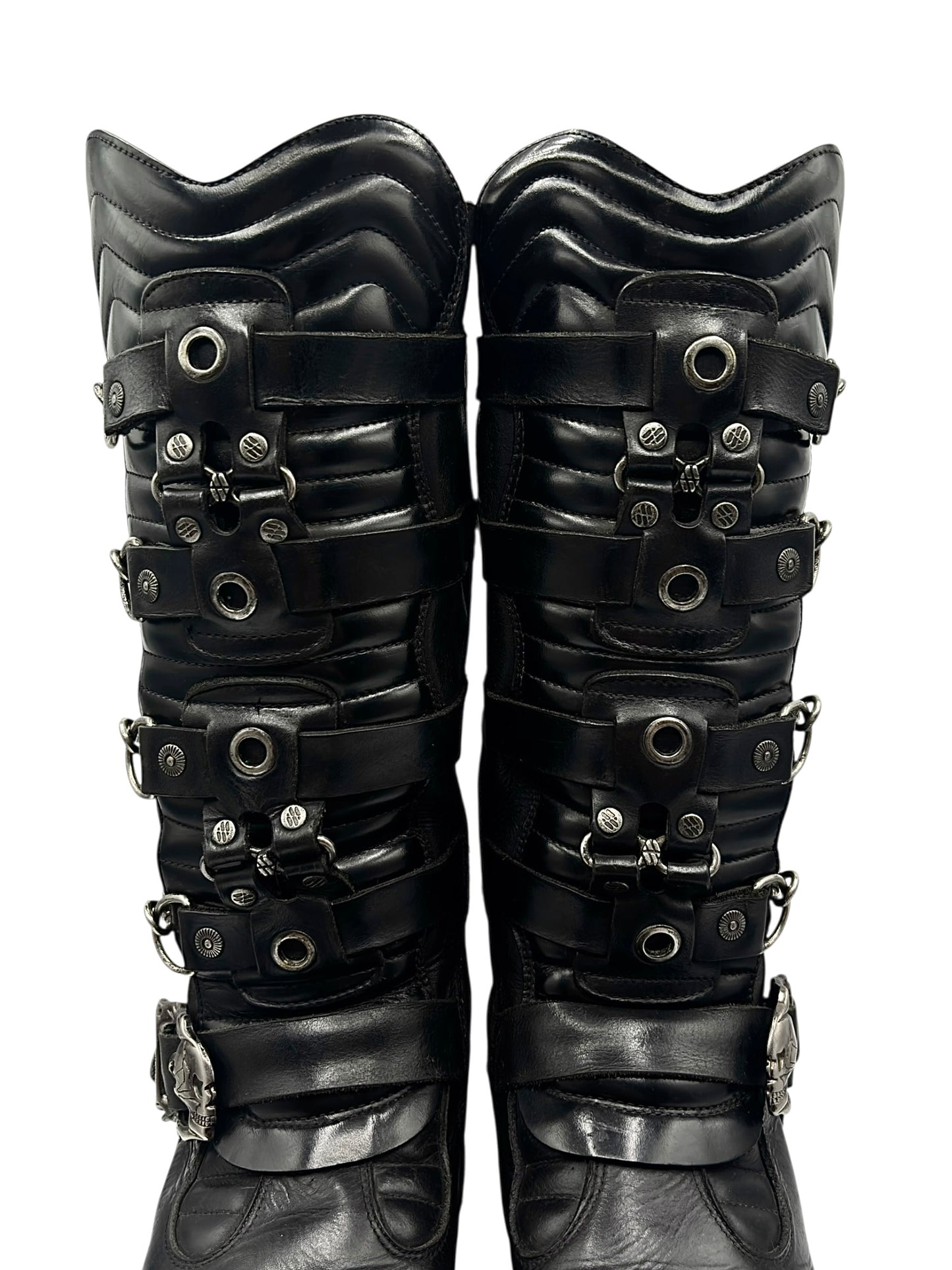 Vintage New Rock knee high reactor leather boots size 41