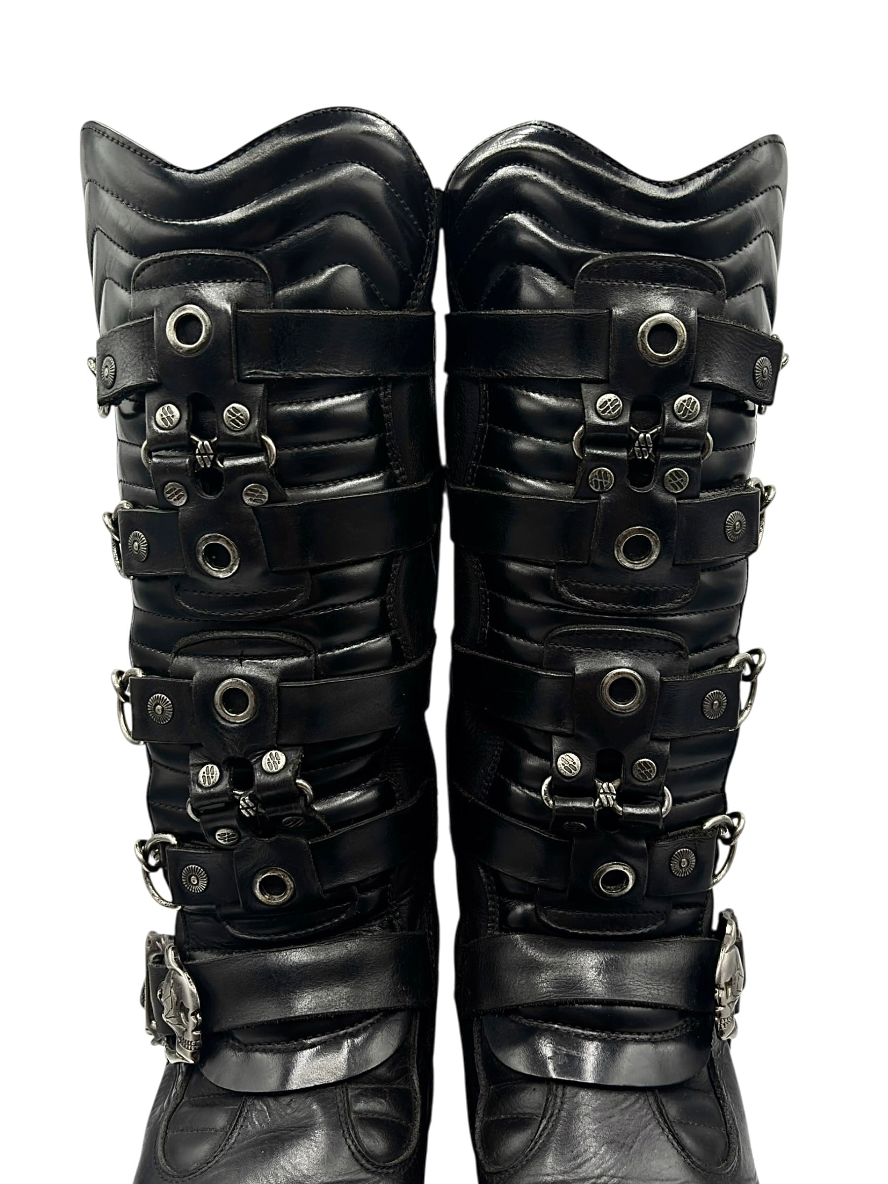 Vintage New Rock knee high reactor leather boots size 41