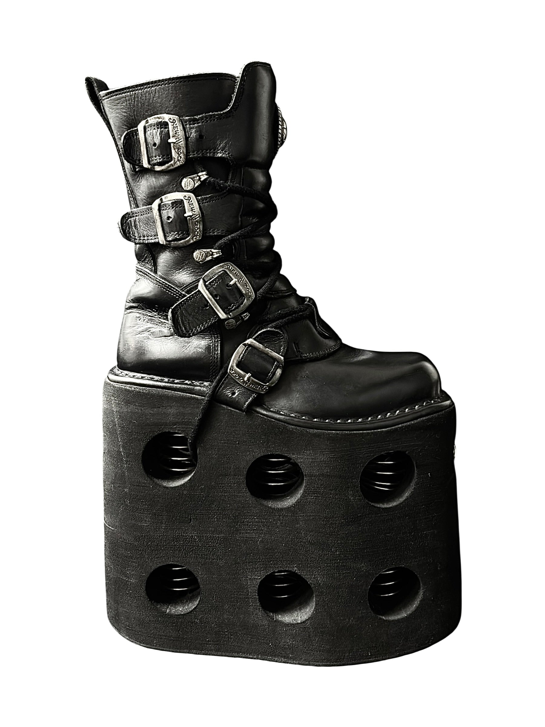 Super rare vintage New Rock double neptuno platform boots size 37