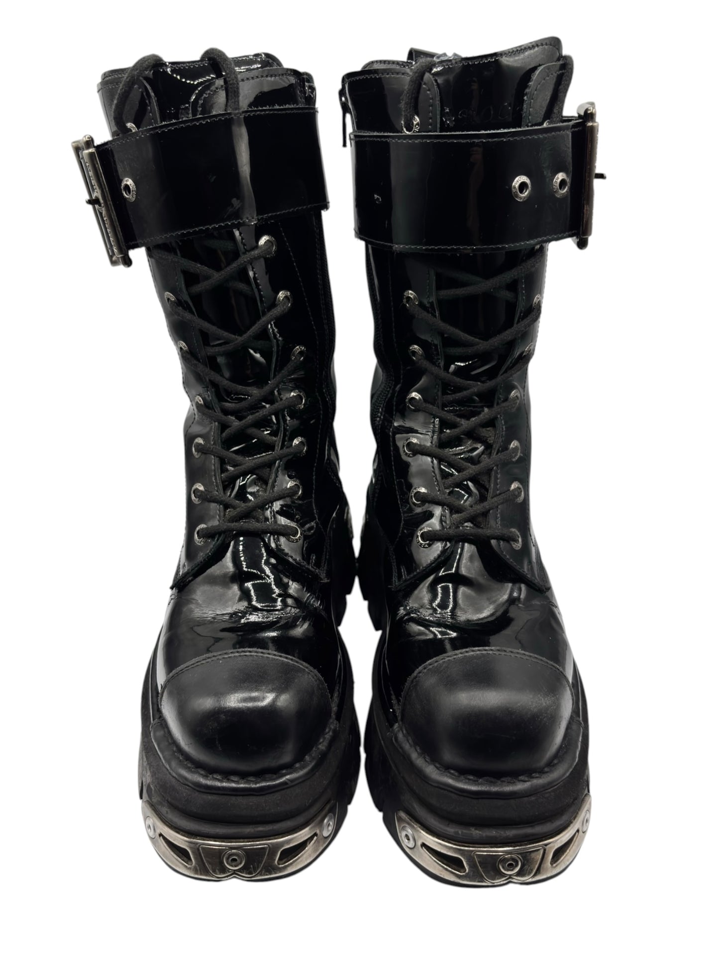 Vintage New Rock mid-calf reactor leather boots