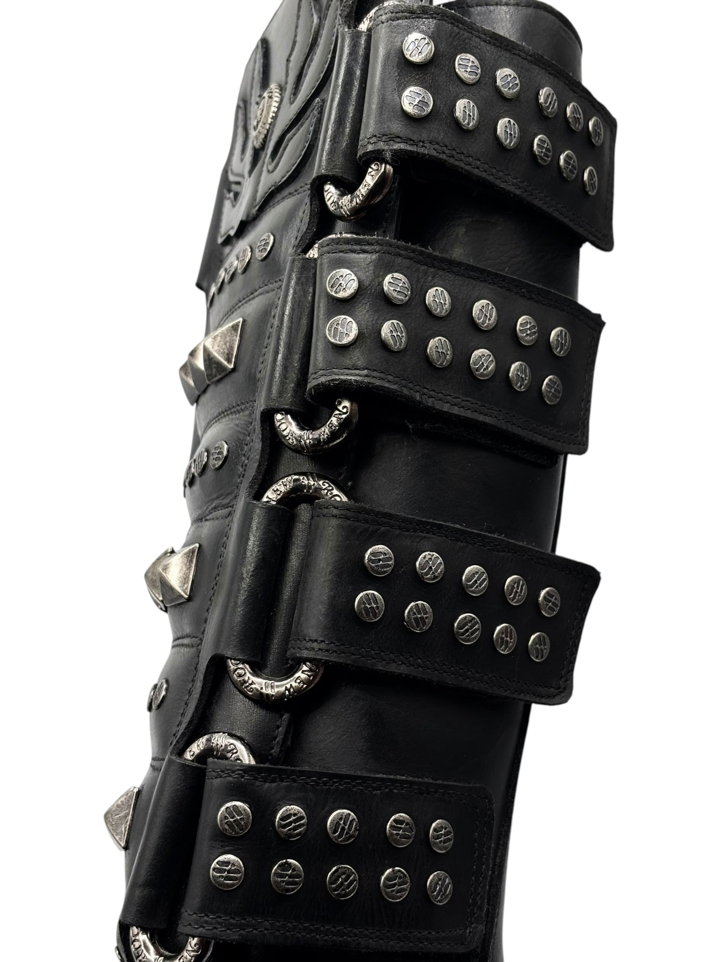 Vintage New Rock knee high studded demon leather boots
