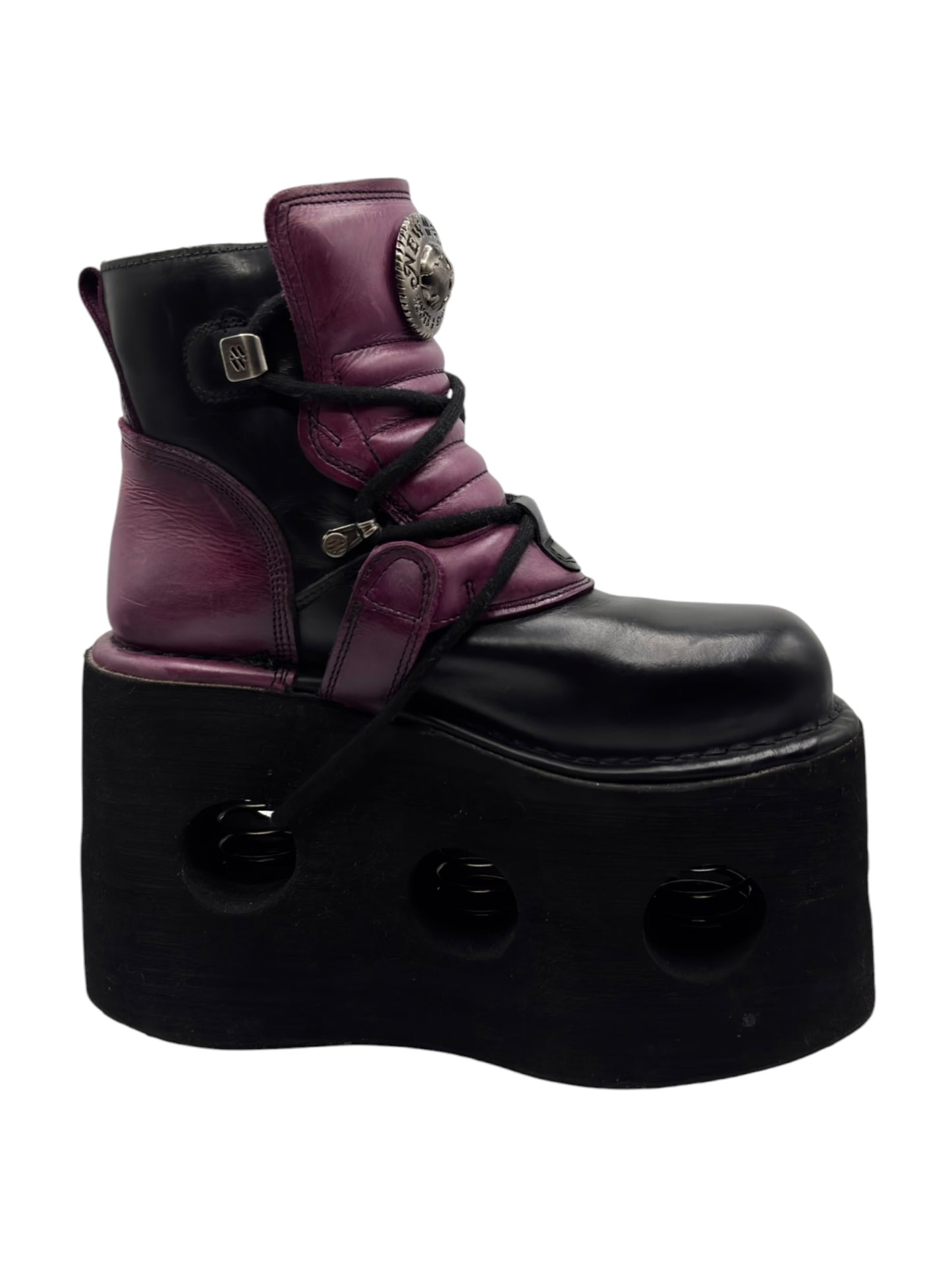 Vintage New Rock purple jupiter leather platform boots