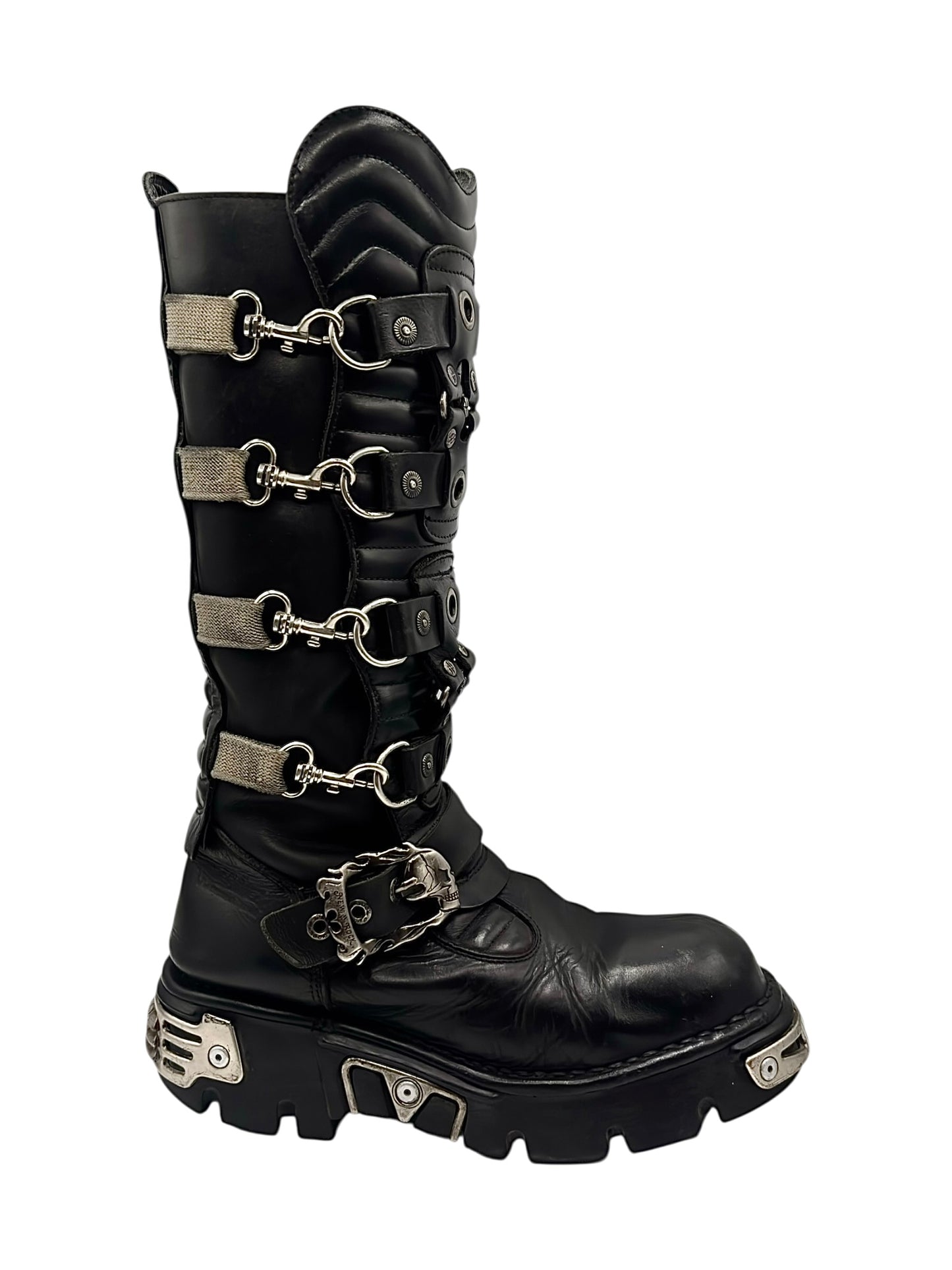 Vintage New Rock knee high reactor leather boots size 41