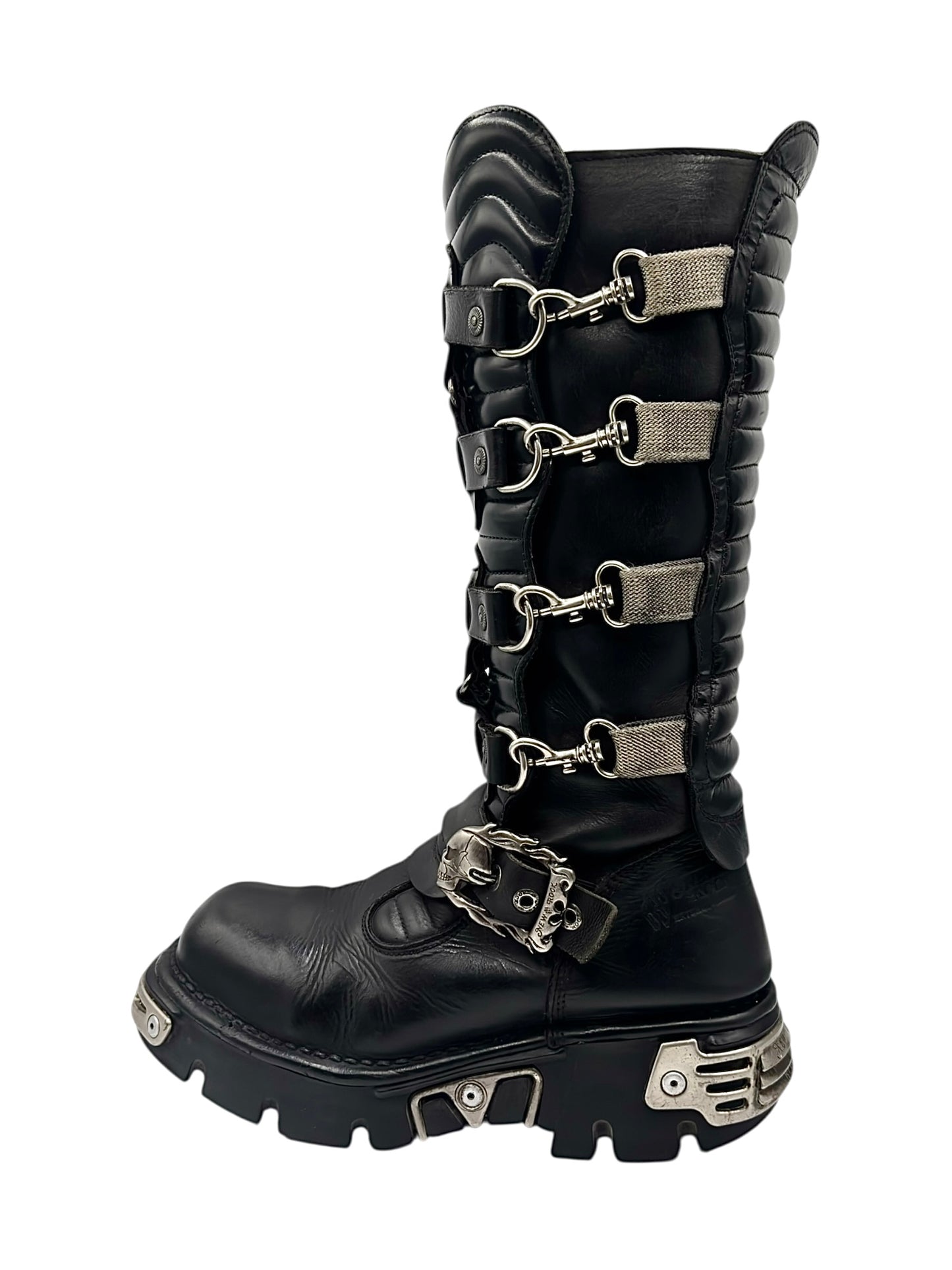 Vintage New Rock knee high reactor leather boots size 41