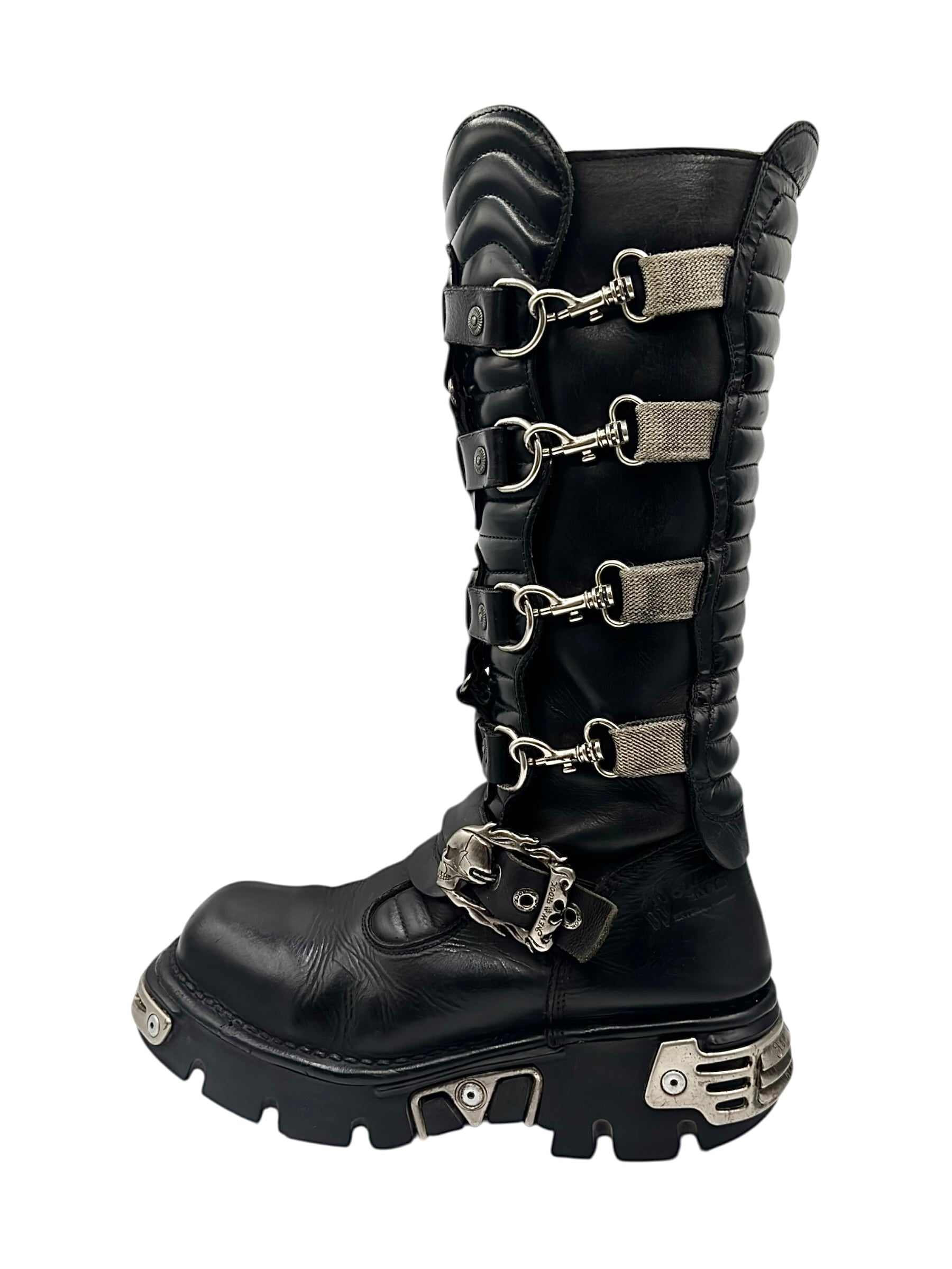 Vintage New Rock knee high reactor leather boots size 41