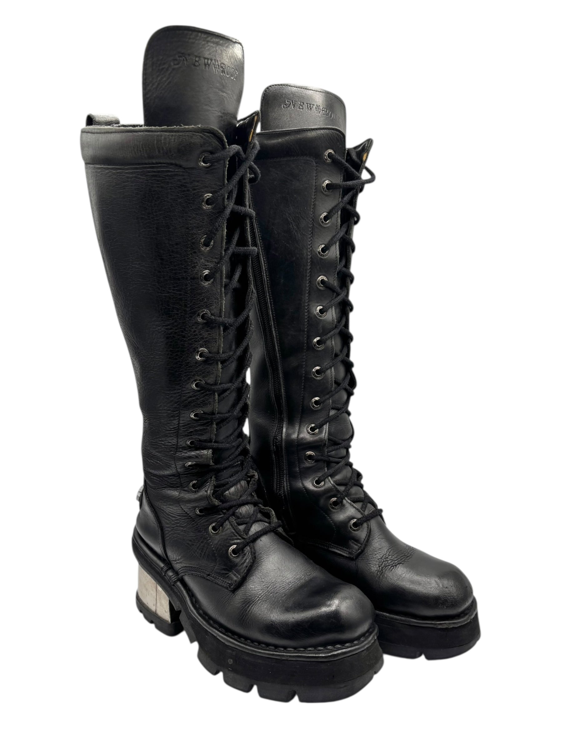 Vintage New Rock leather knee-high leather boots size 38