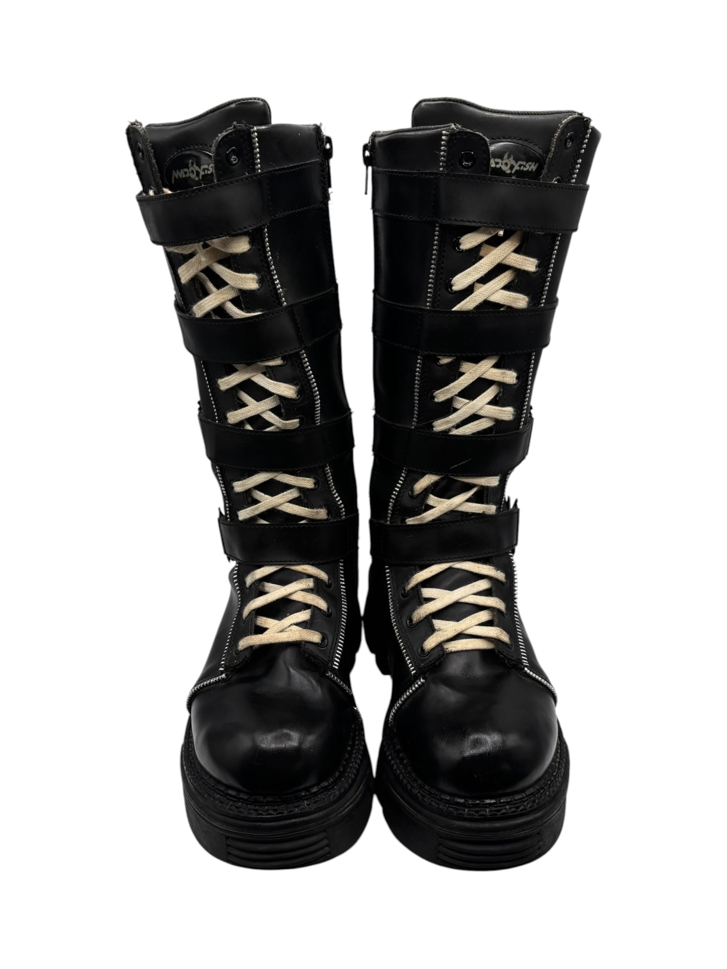 Vintage Mad Fish knee high platform leather boots