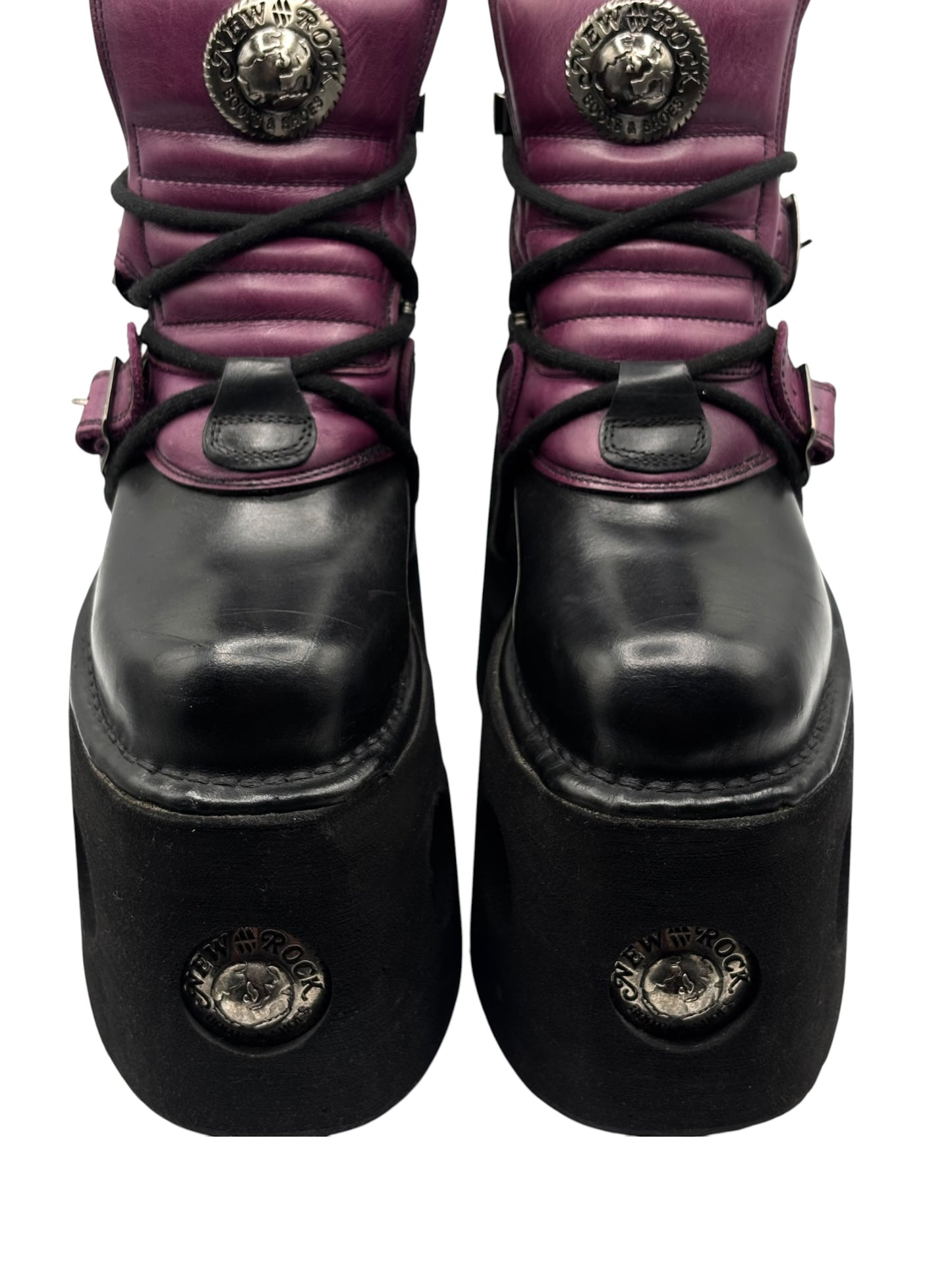 Vintage New Rock purple jupiter leather platform boots