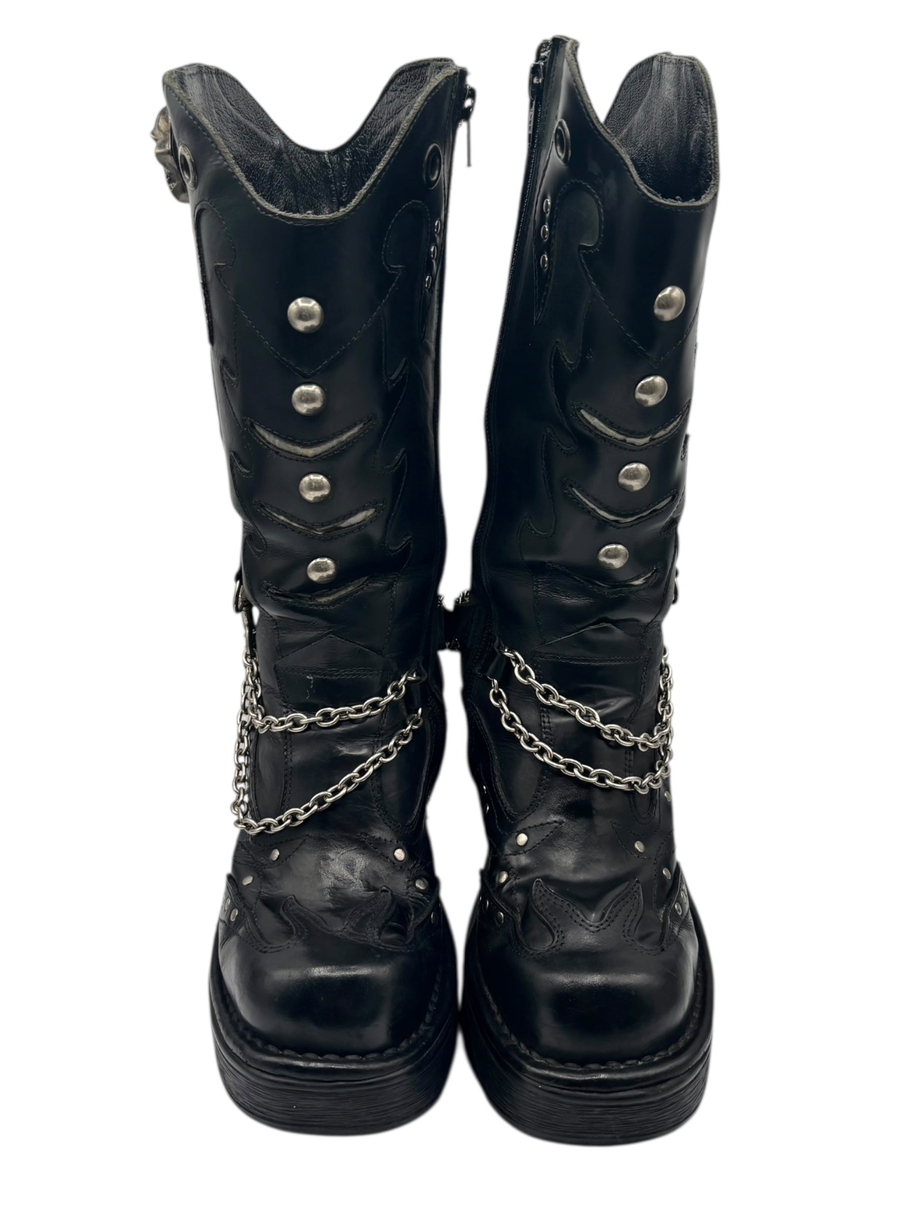 Vintage New Rock goth leather platform boots size 39