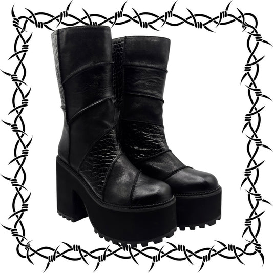 Vintage Buffalo leather platform boots