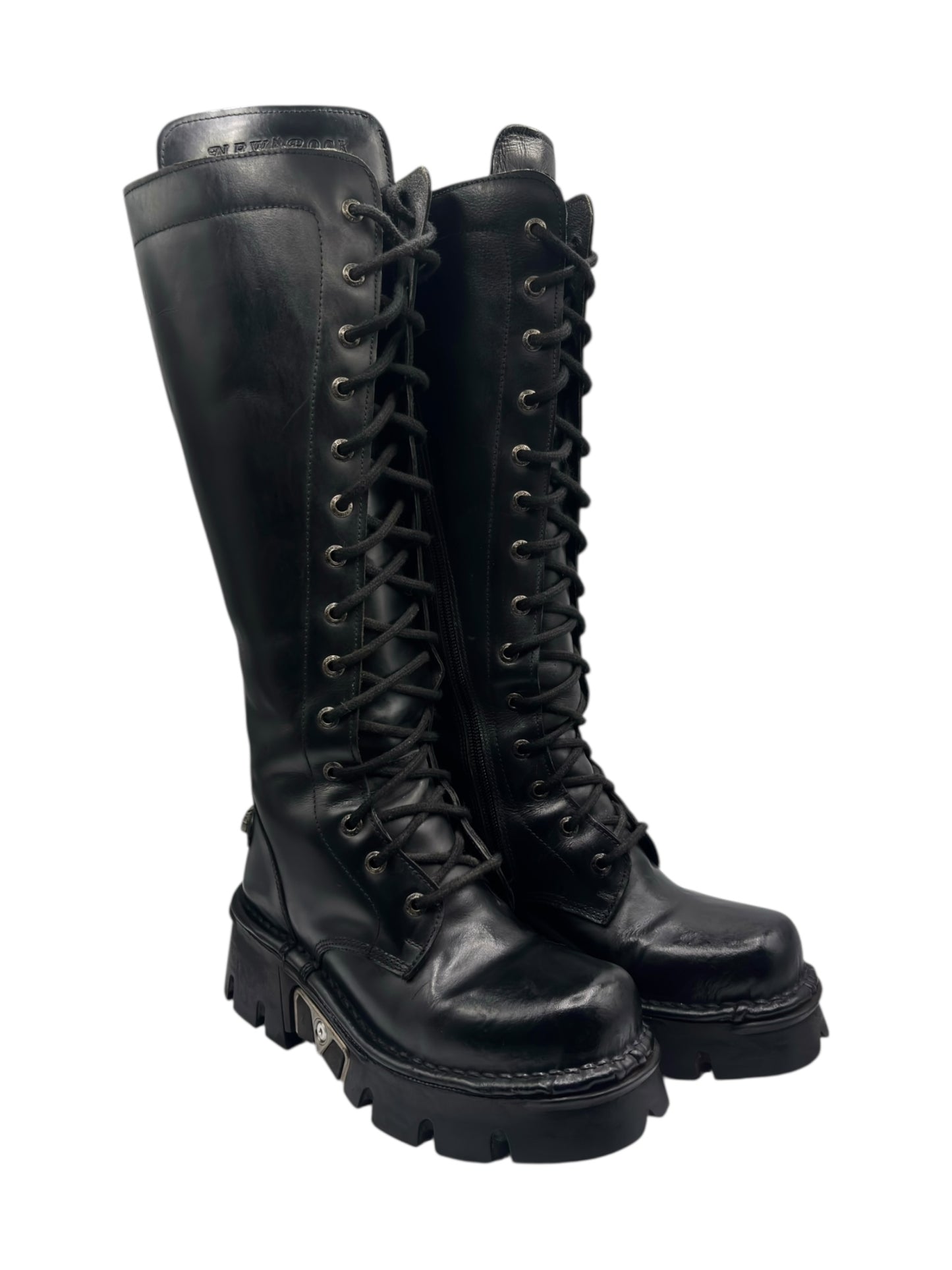 Vintage New Rock leather knee-high leather boots size 38