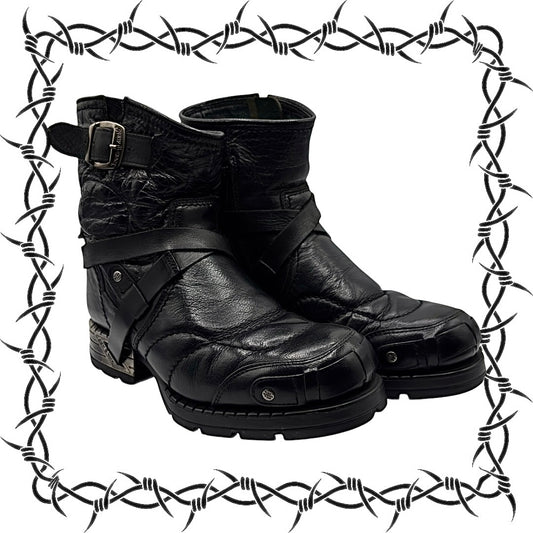 Vintage New Rock leather biker boots