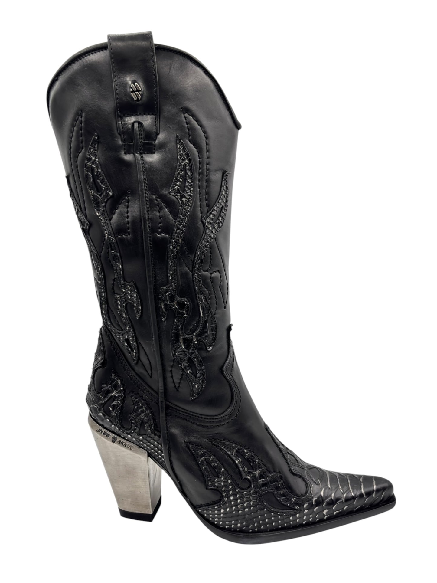 Vintage New Rock pointy cowboy leather boots